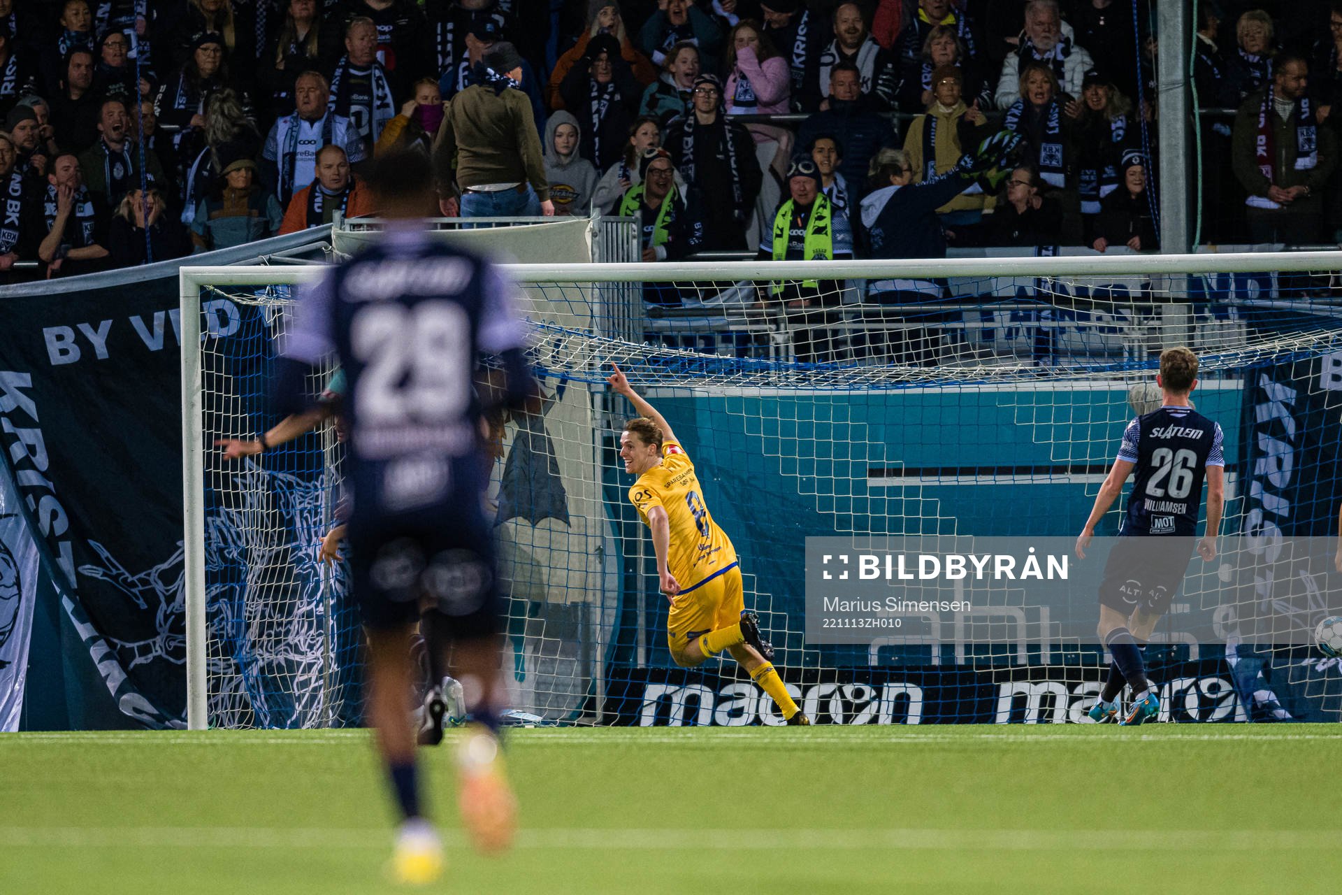Mikael Birk Giæver Ugland of Jerv celebrates