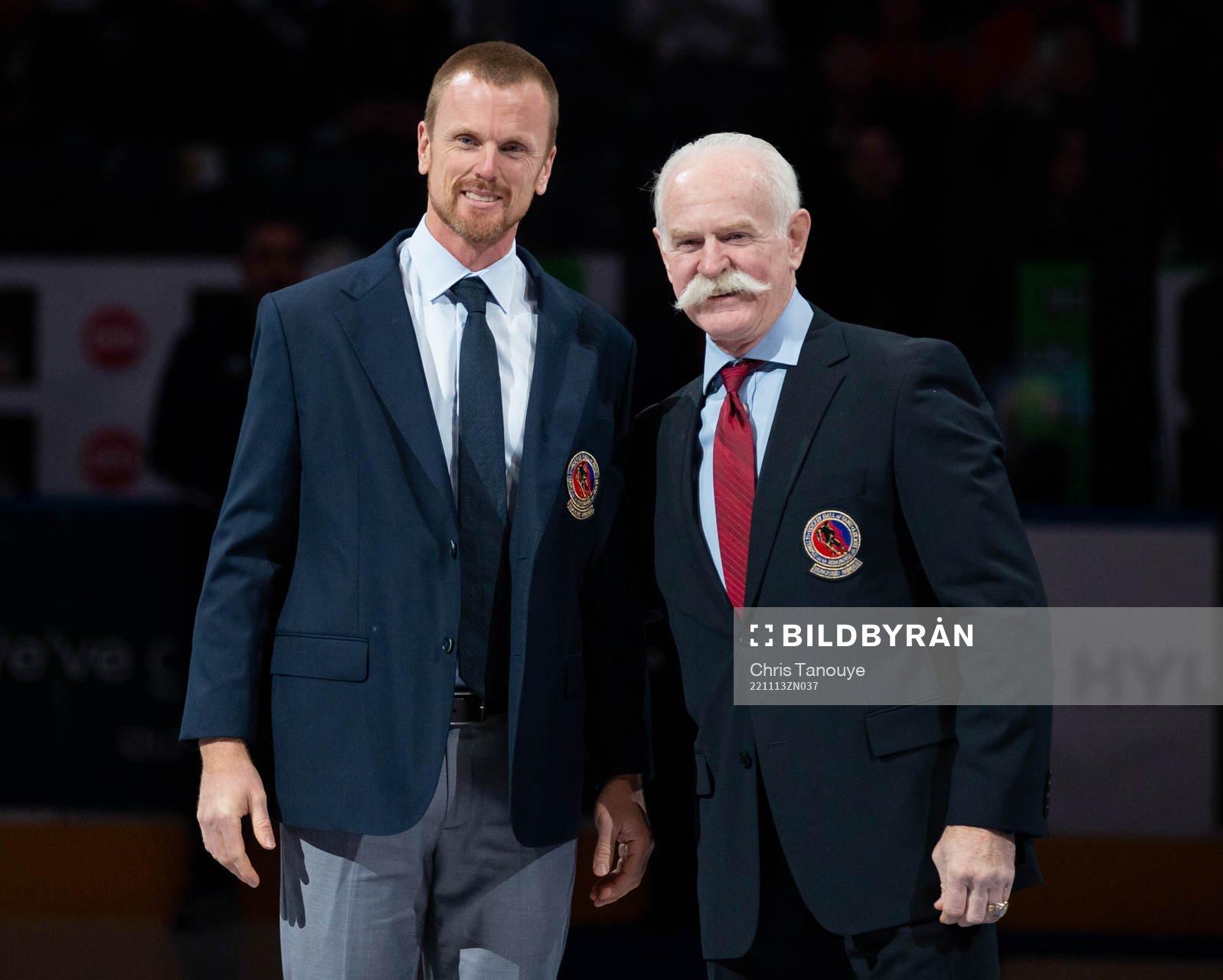 Hockey Hall of Fame Member Daniel Sedin receives his