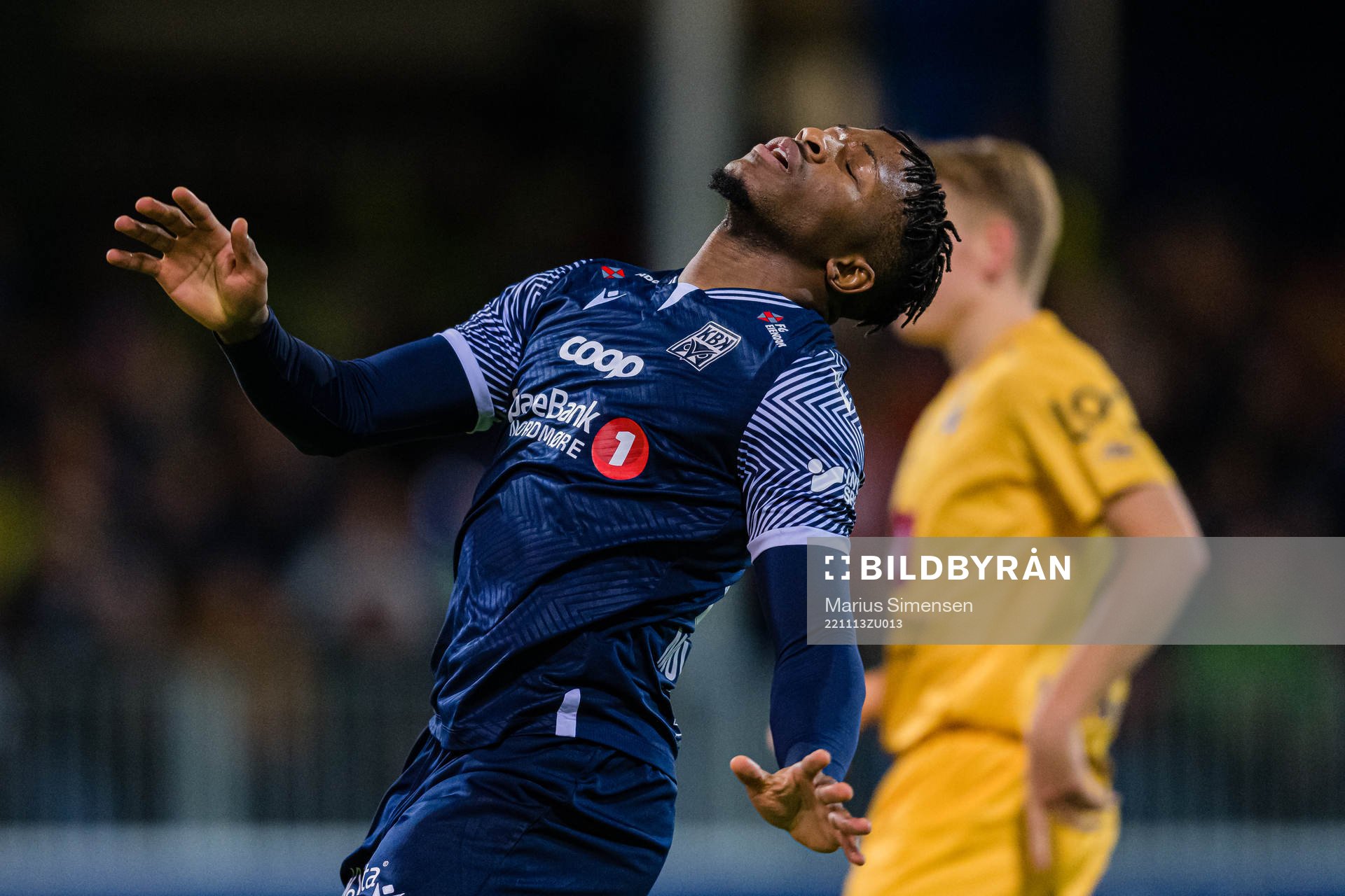 Pemi Moumbagna Faris of Kristiansund looks dejected