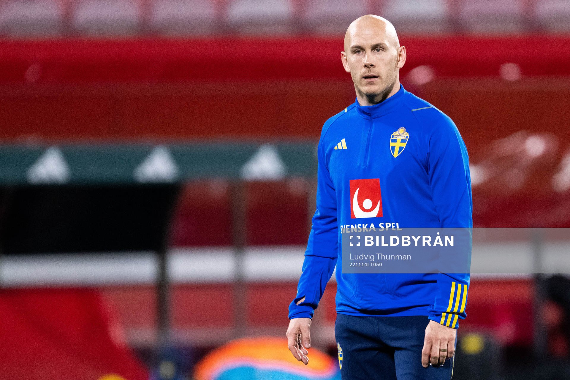 Magnus Eriksson of the Swedish national football team during a training session on November 14, 2022 in Girona. 