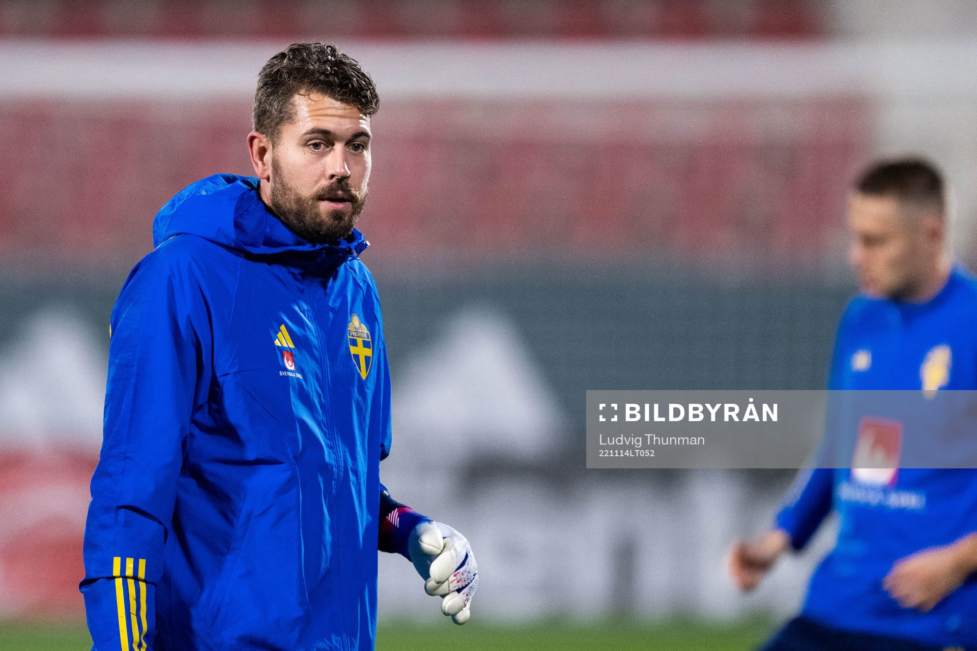 Goalkeeper Kristoffer Nordfeldt of the Swedish national