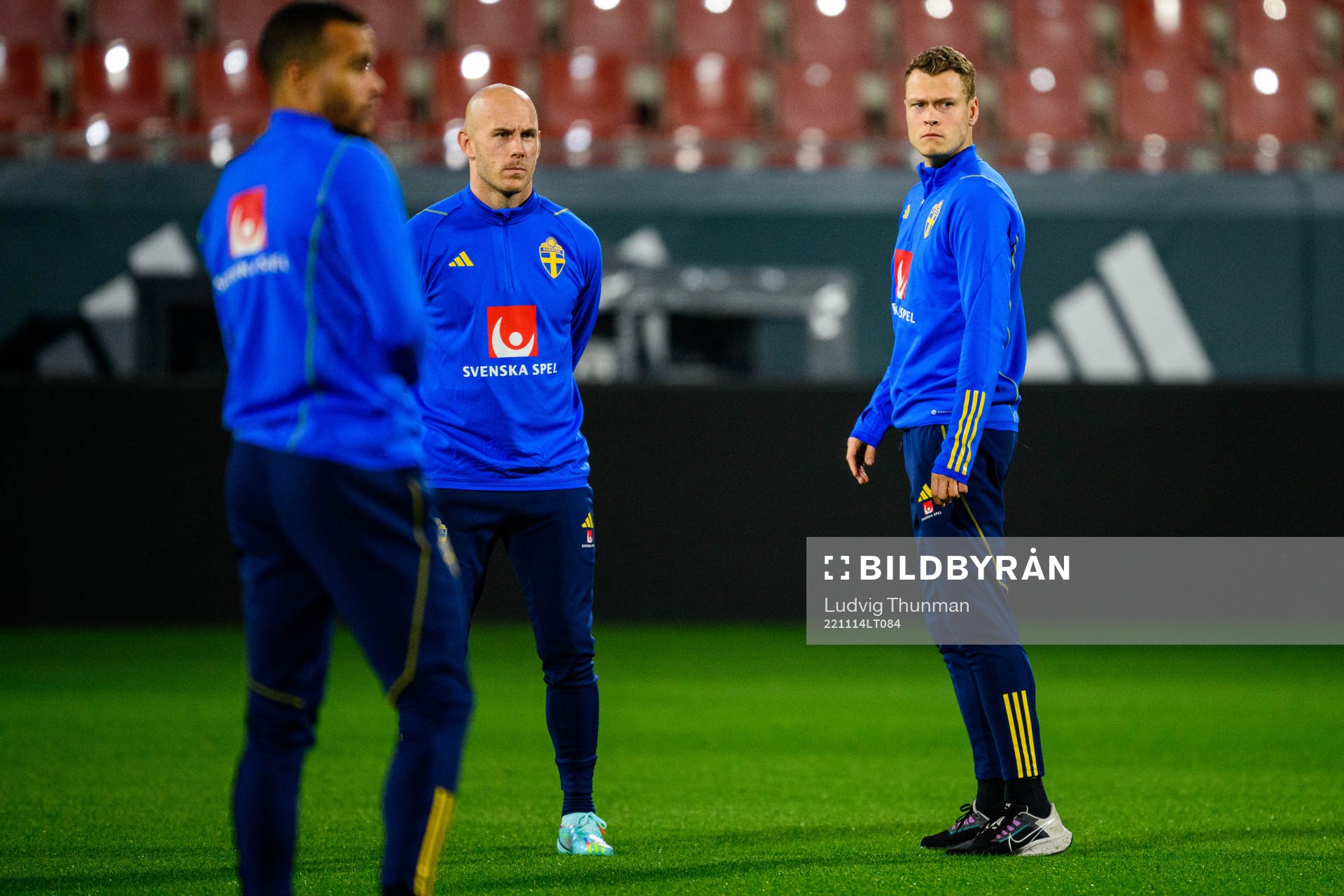 Robin Quaison, Magnus Eriksson and Viktor Claesson of the