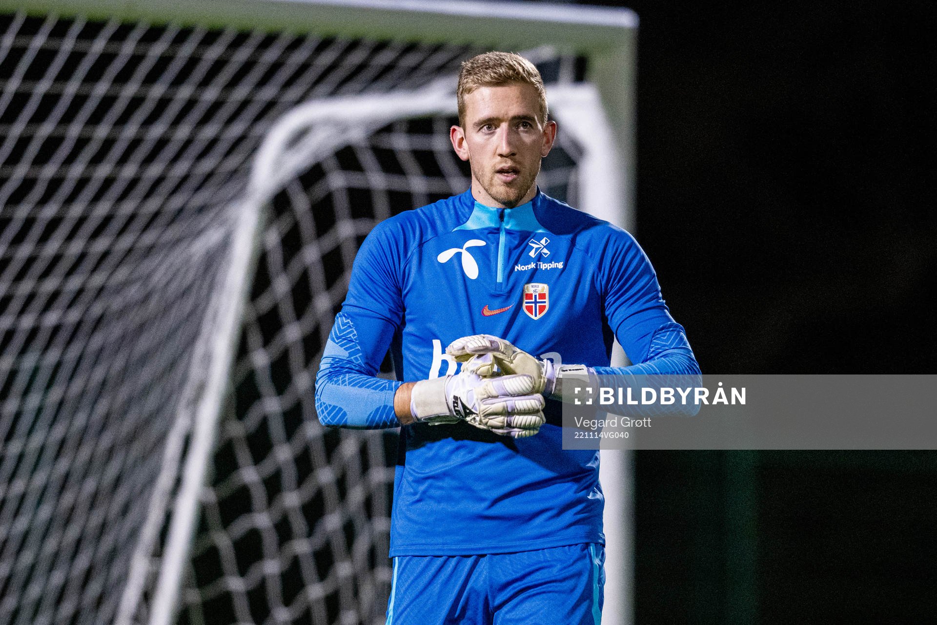 Goalkeeper Egil Selvik of the Norwegian national football