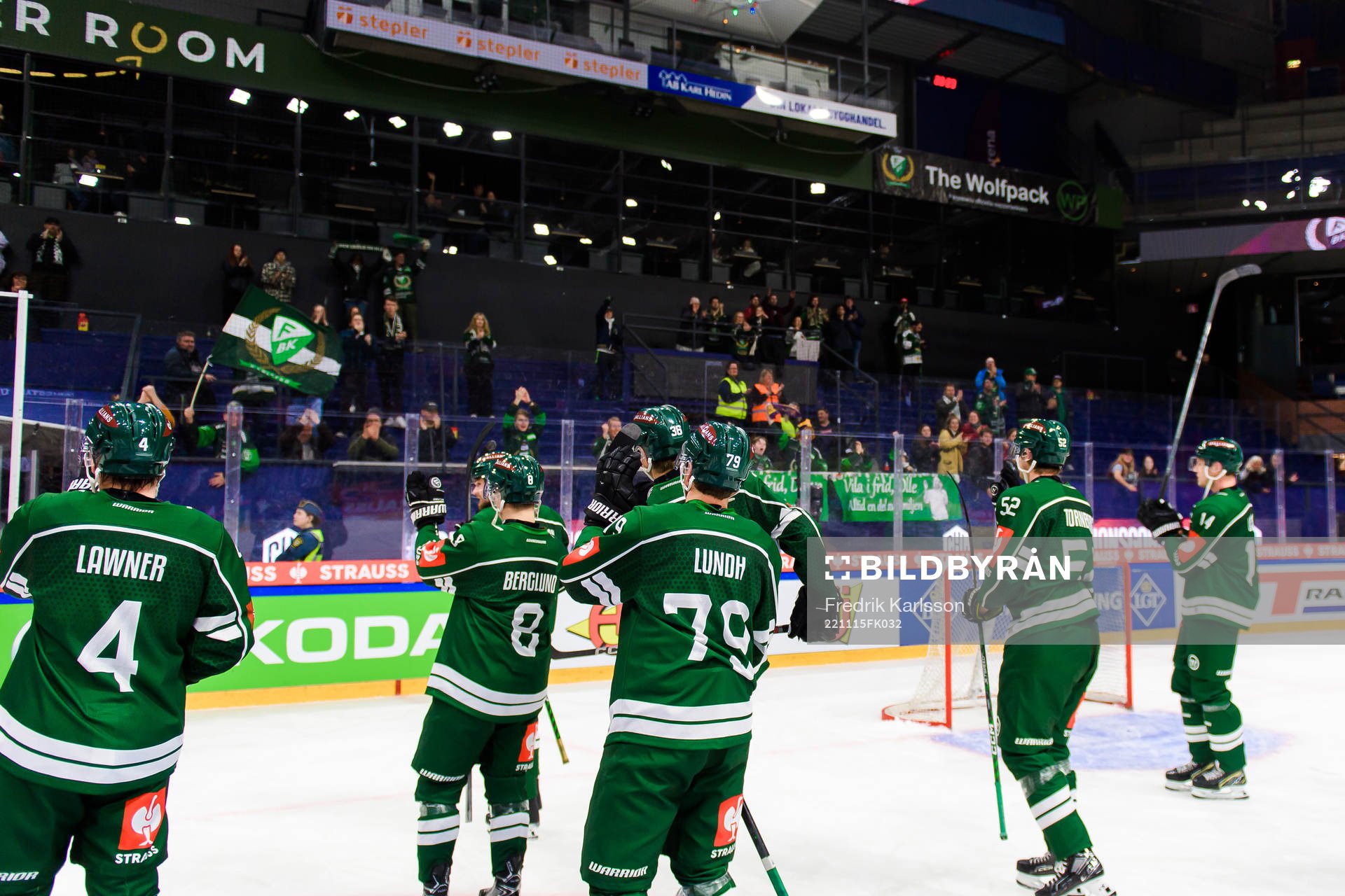 Players of Färjestad celebrates