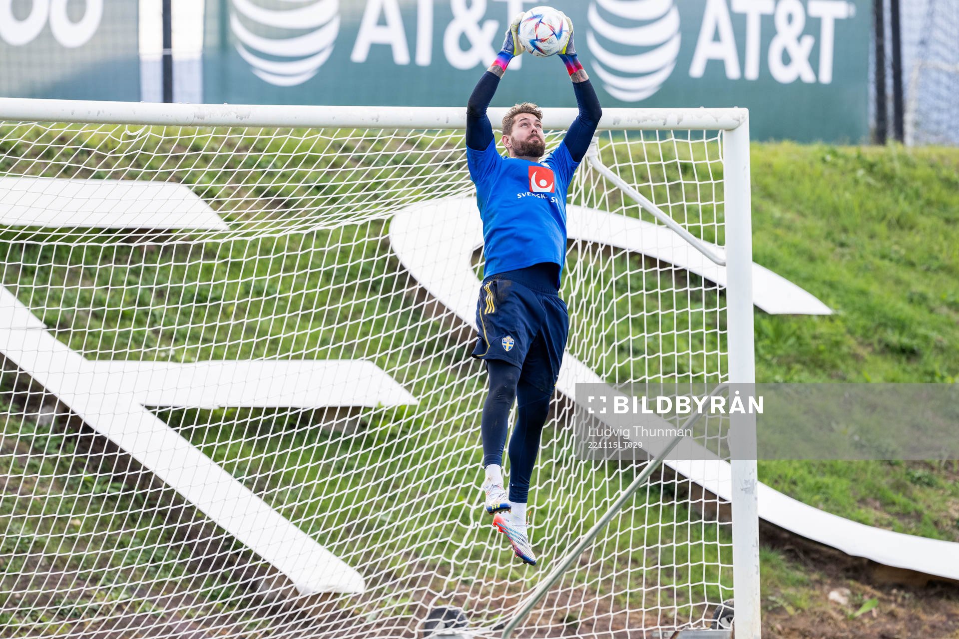 Goalkeeper Kristoffer Nordfeldt of the Swedish national
