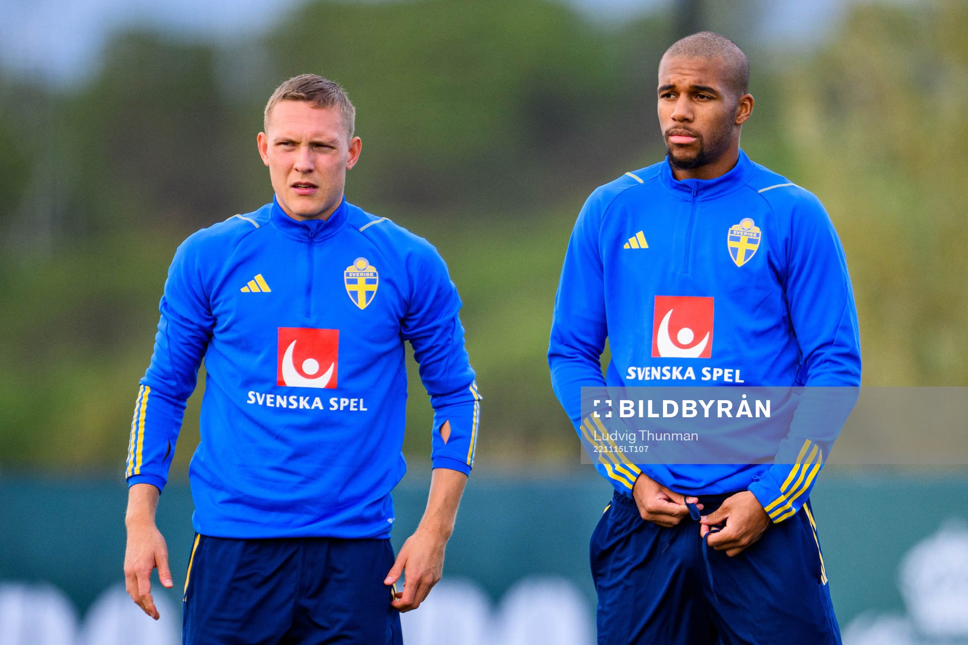 Ludwig Augustinsson and Isak Hien of the Swedish national