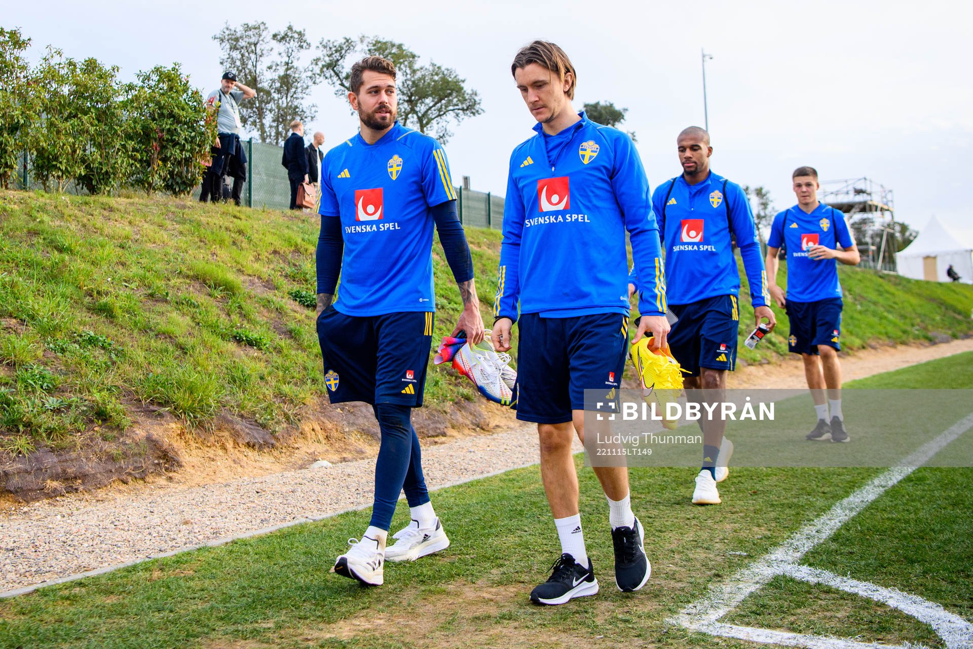 Goalkeeper Kristoffer Nordfeldt and Kristoffer Olsson of
