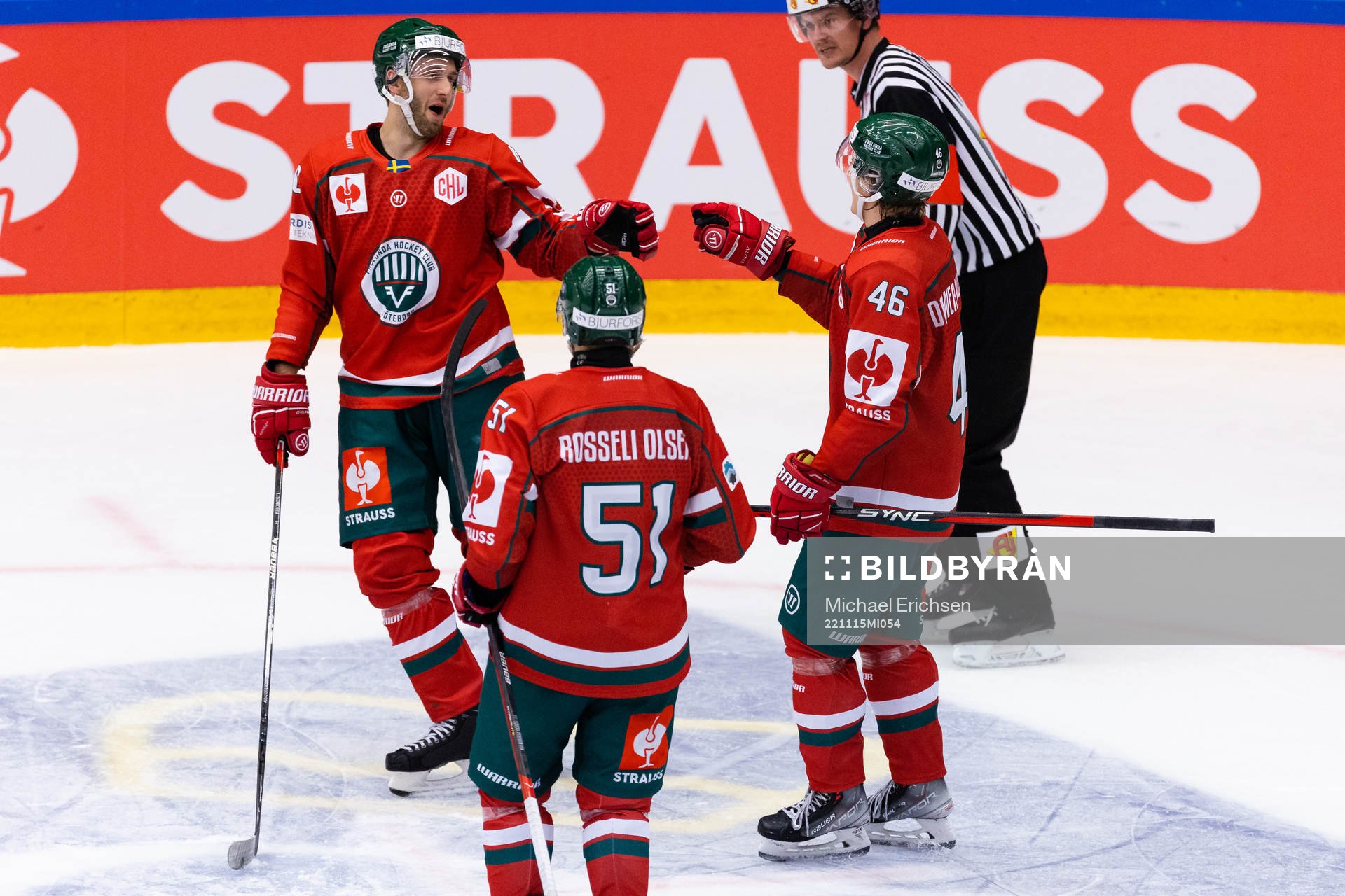 Liam Dower Nilsson of Frölunda celebrates scoring 4-0 with