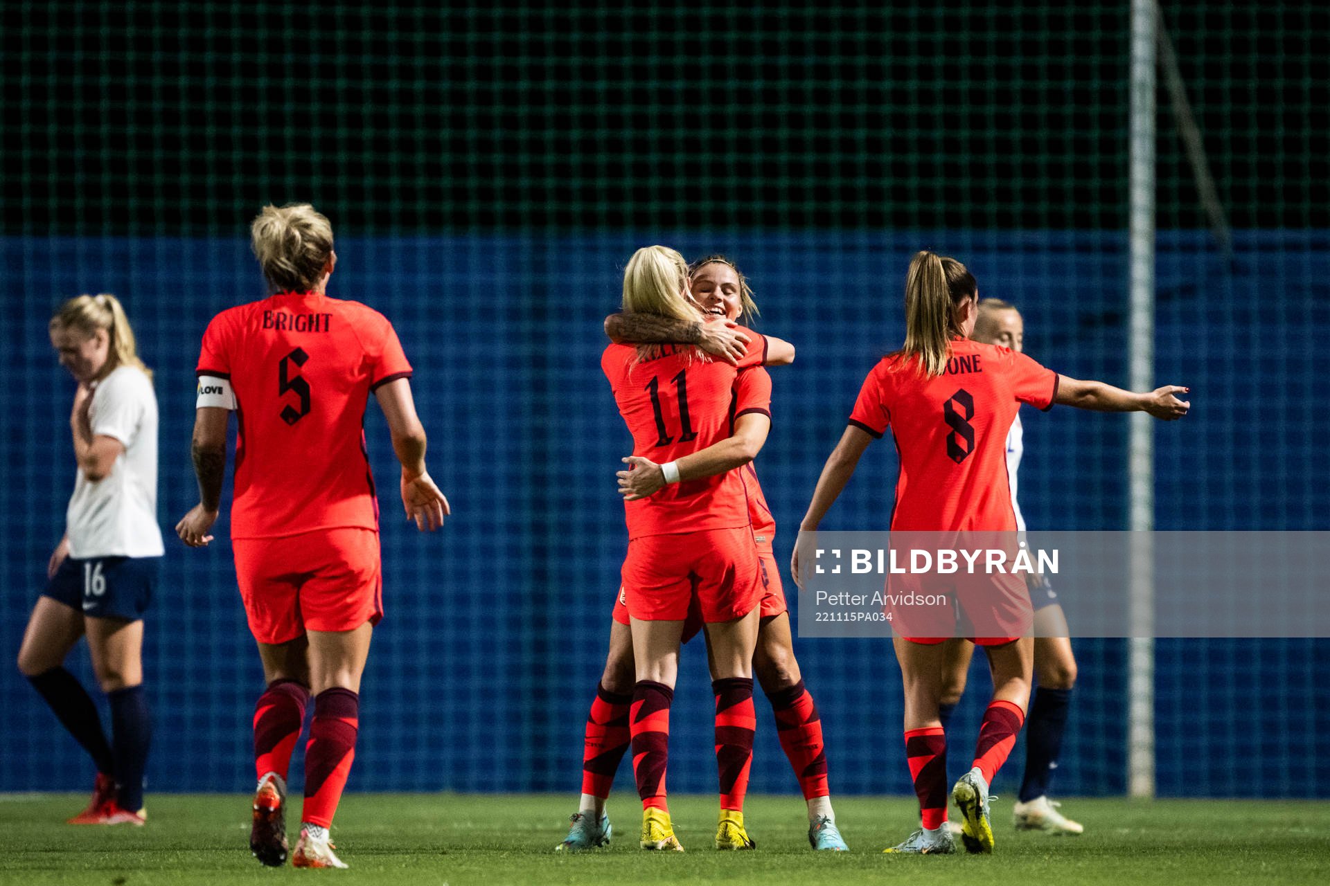 Millie Bright and Chloe Kelly of England celebrate