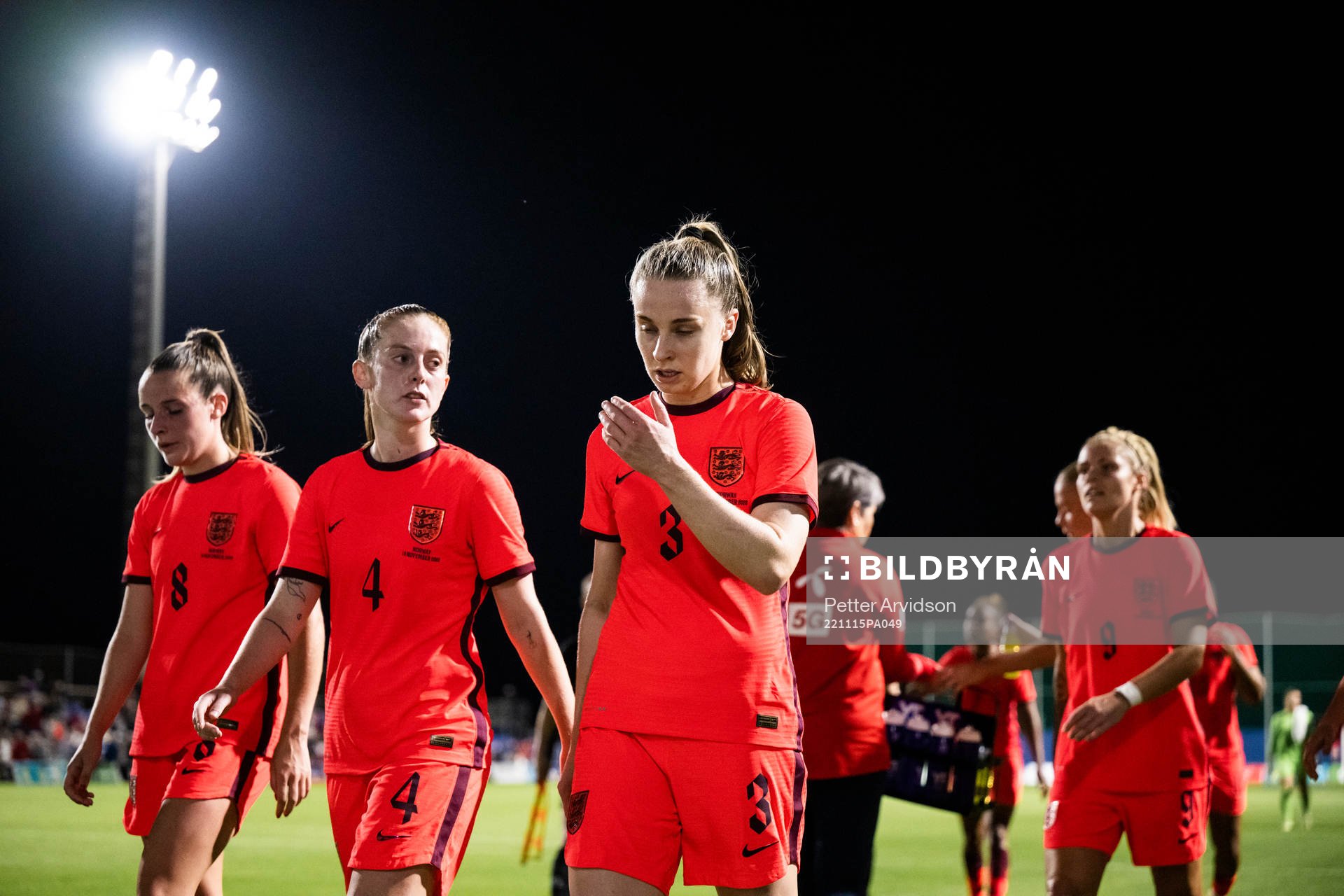 Ella Toone, Keira Walsh and Niamh Charles of England