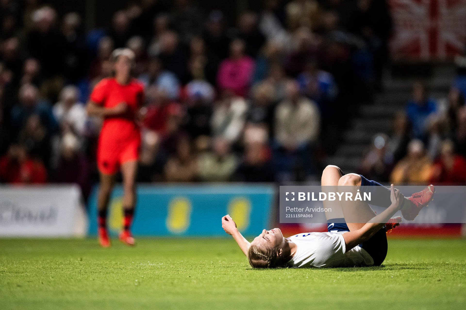 Sophie Roman Haug of Norway looks dejected