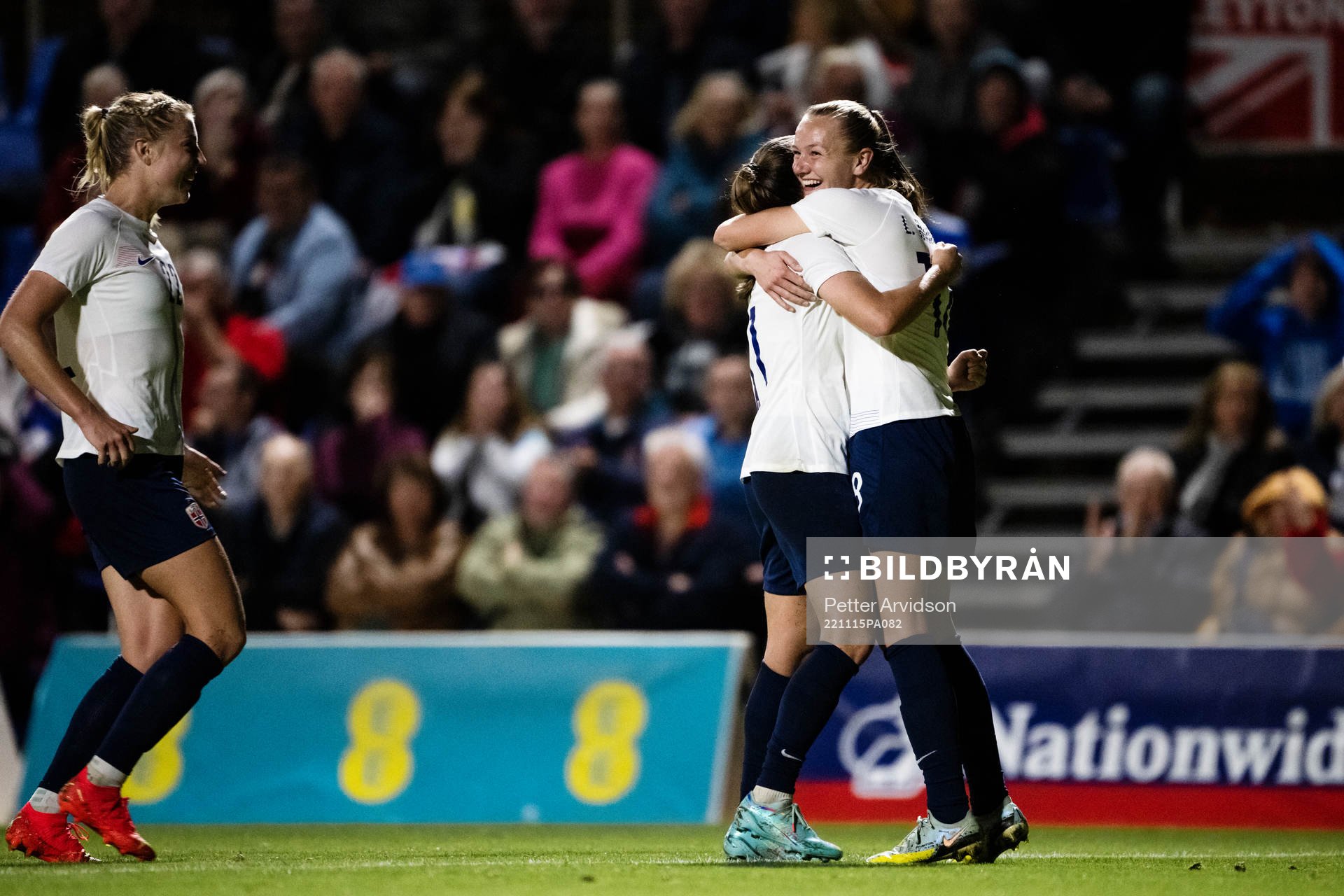 Frida Maanum of Norway celebrates scoring 1-1
