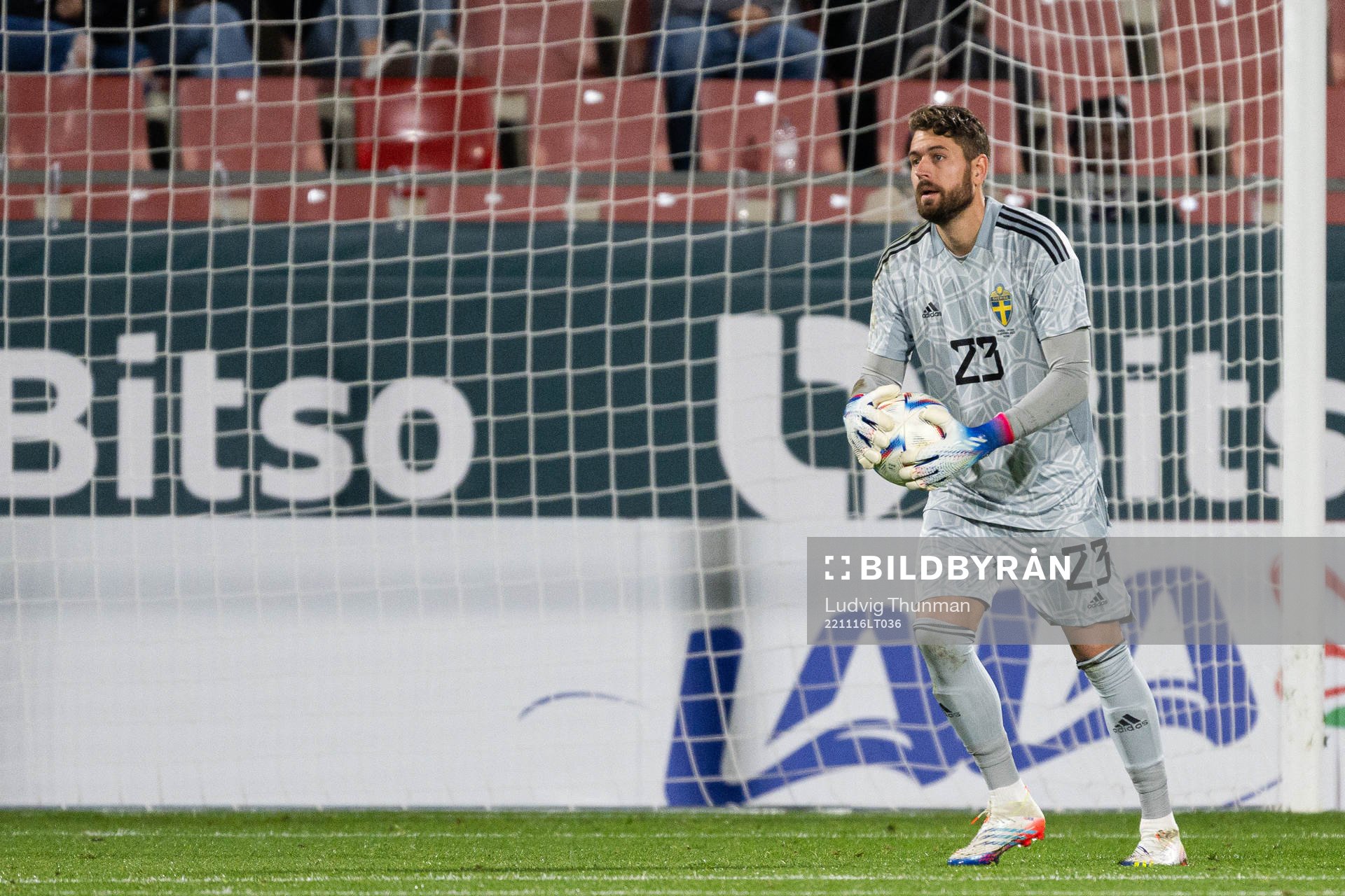 Goalkeeper Kristoffer Nordfeldt of Sweden