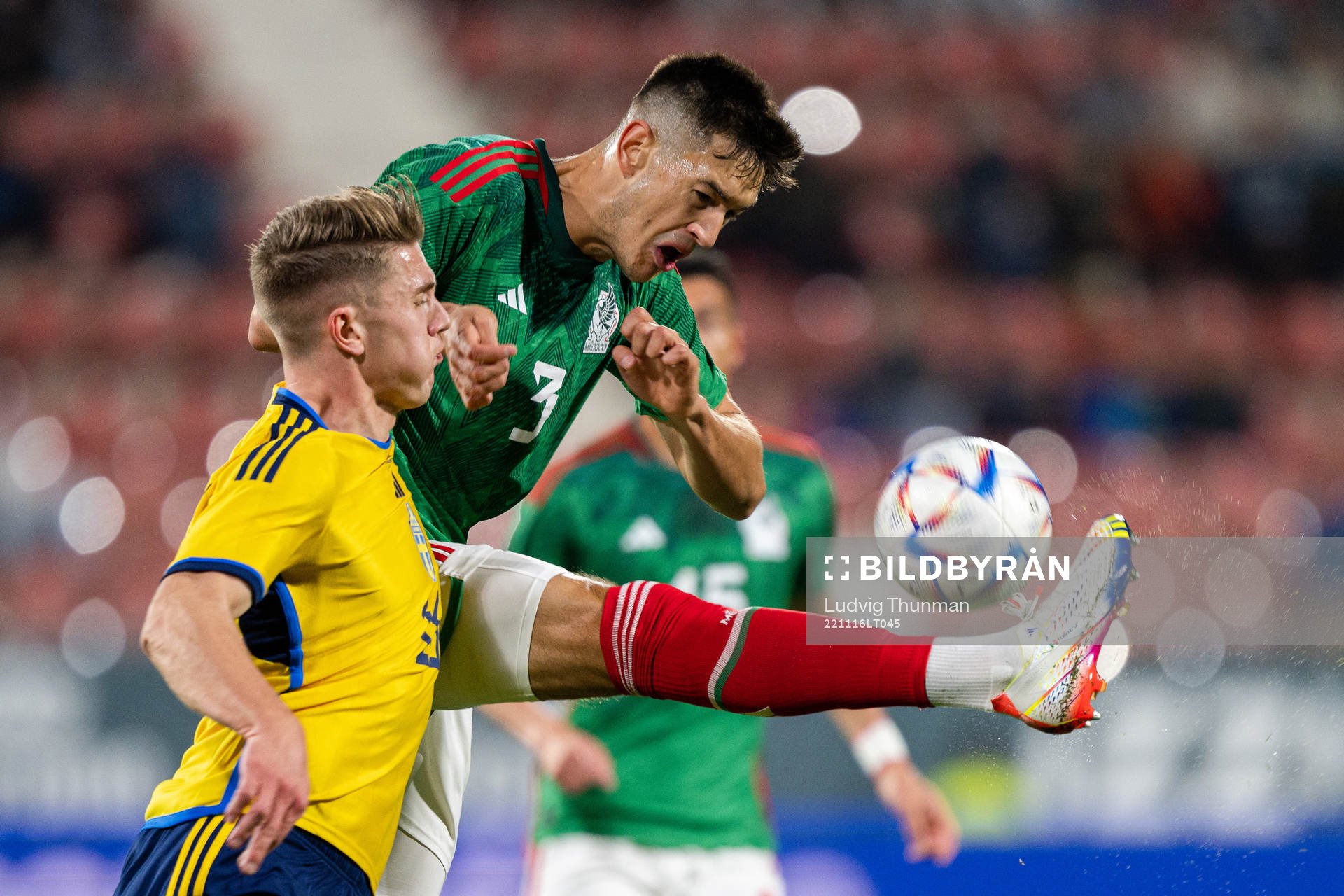 Viktor Gyökeres of Sweden and Cesar Montes of Mexico