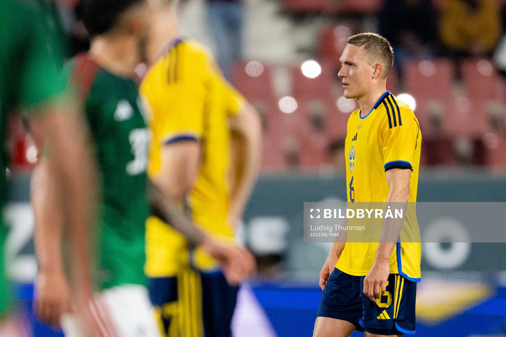 Ludwig Augustinsson of Sweden looks dejected