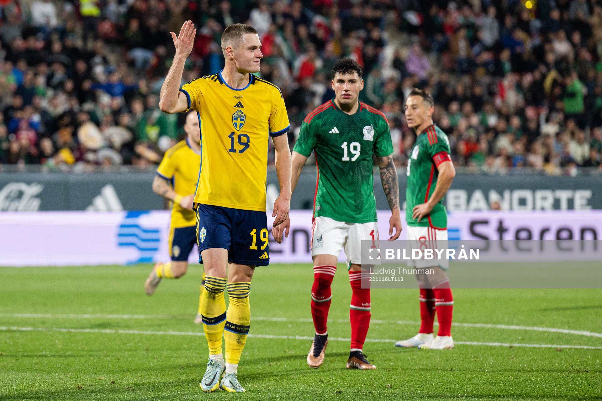 Mattias Svanberg of Sweden celebrates the 1-2 goal