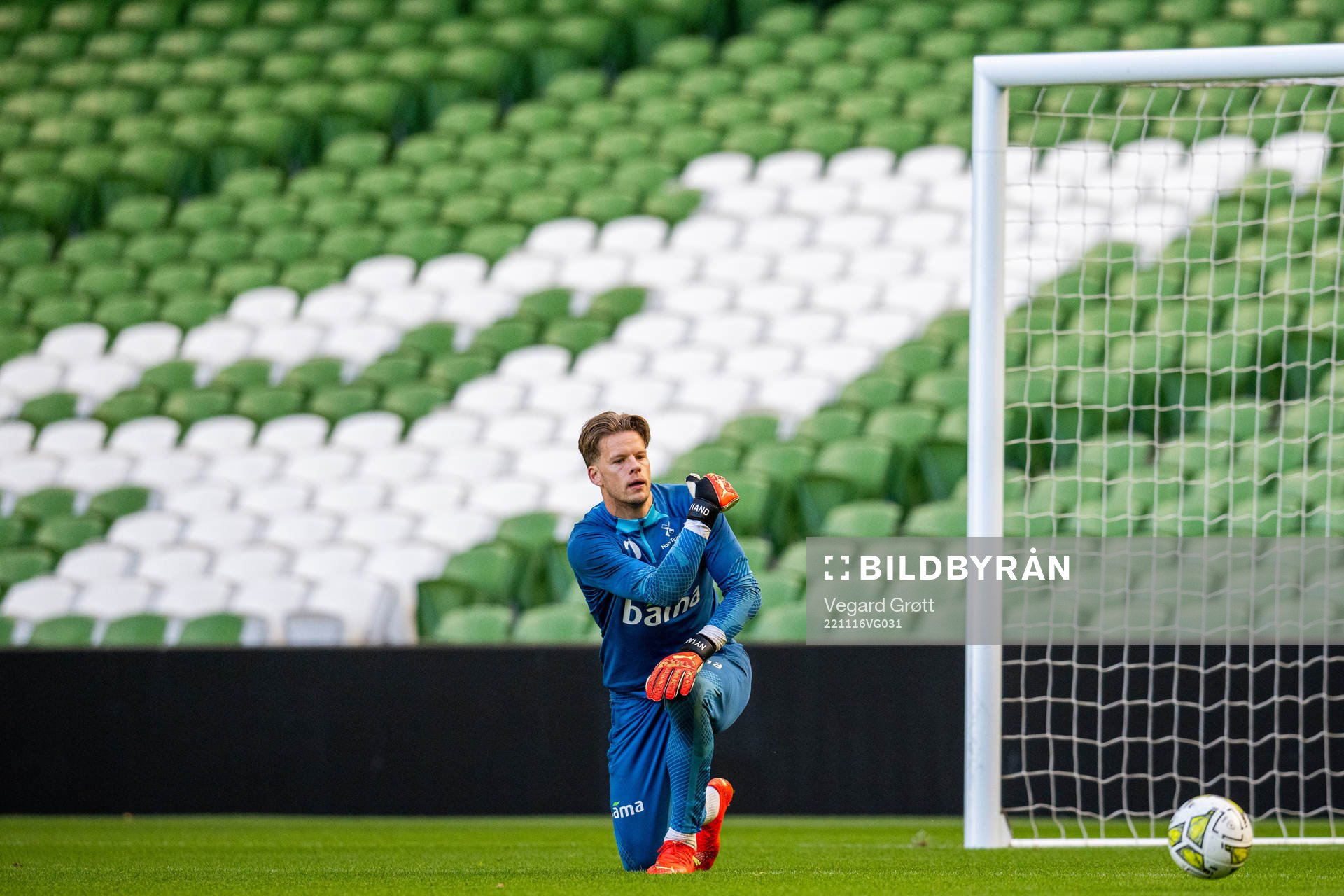 Goalkeeper Ørjan Håskjold Nyland of the Norwegian