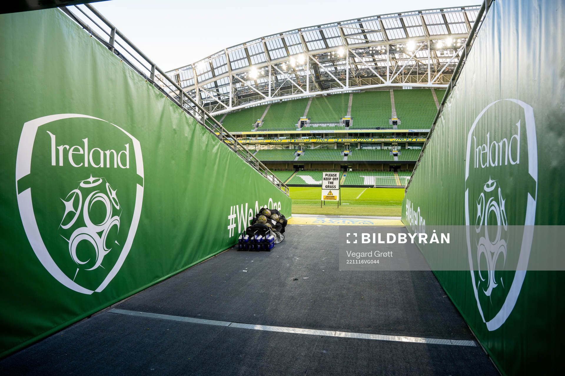 General view of Aviva Stadium during a training session with the Norwegian national football team on November 16, 2022 in Dublin. 