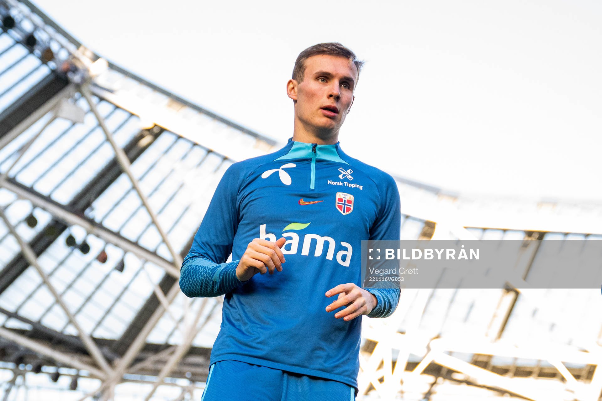 Sivert Heggheim Mannsverk of the Norwegian national football team during a training session on November 16, 2022 in Dublin. 