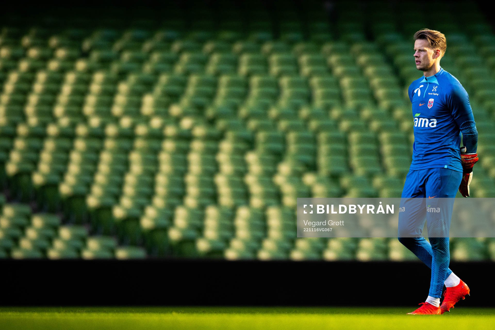 Goalkeeper Ørjan Håskjold Nyland of the Norwegian