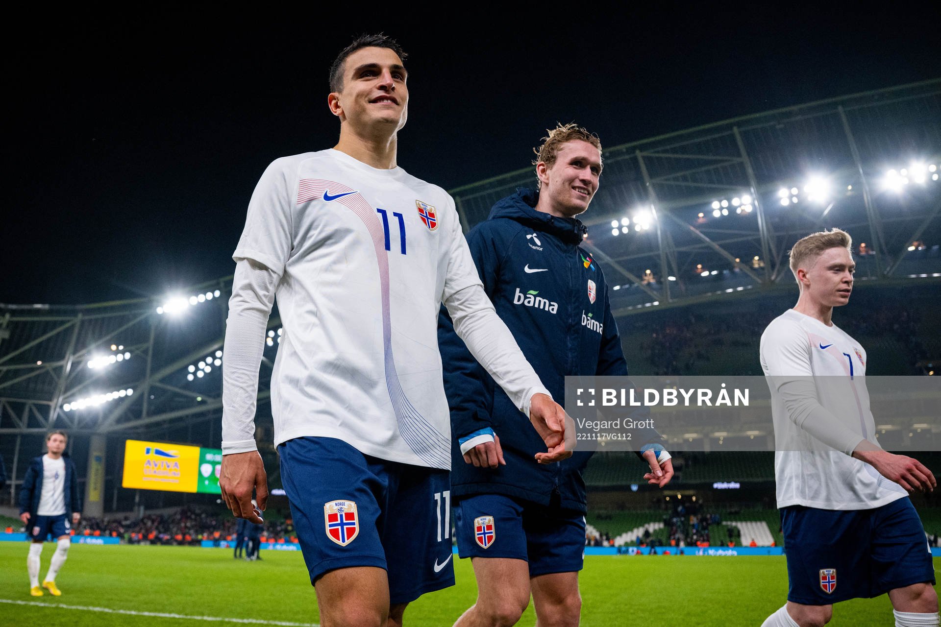 Mohamed Elyounoussi and Ola Solbakken of Norway