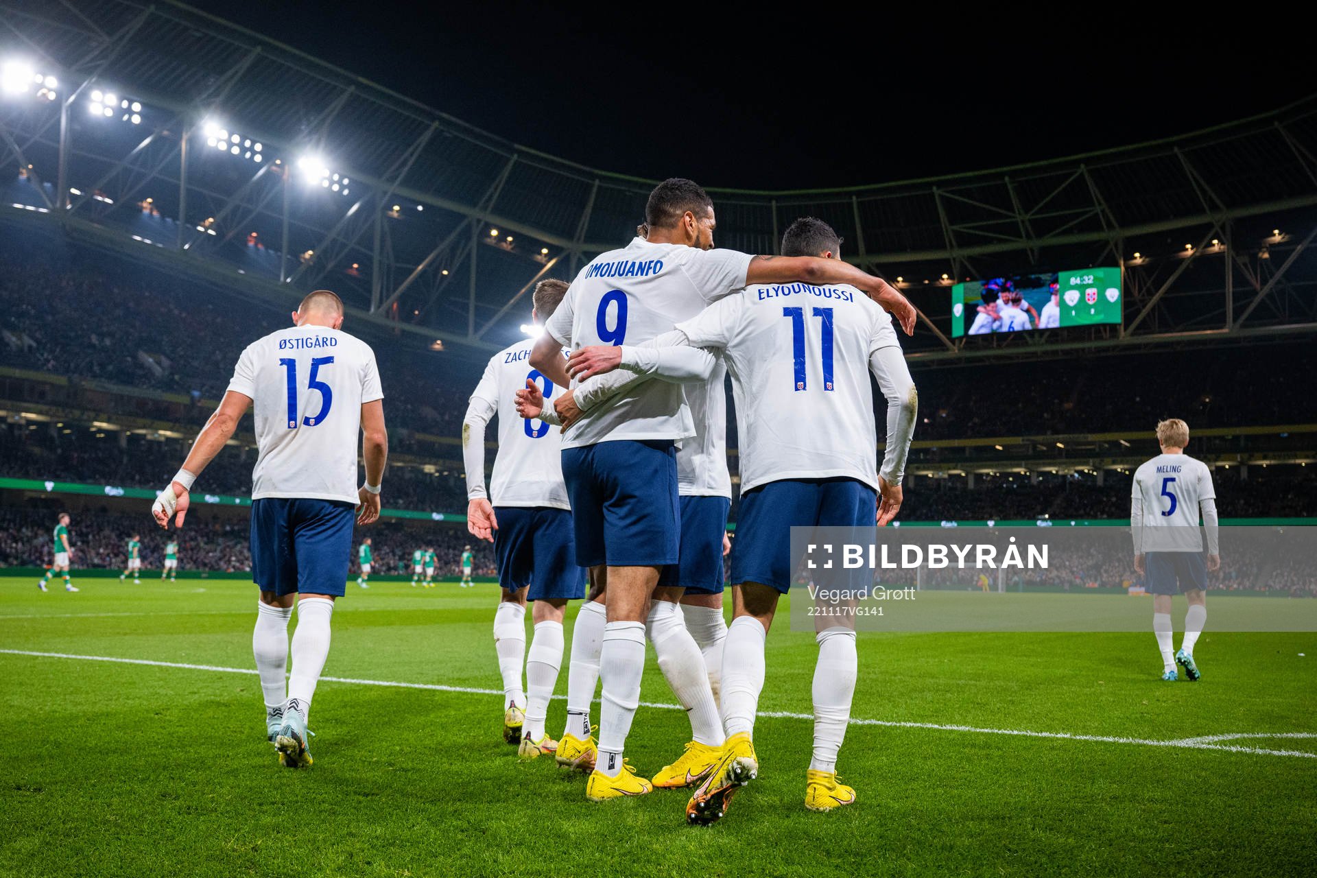 Ohi Omoijuanfo of Norway celebrates with teammate Mohamed