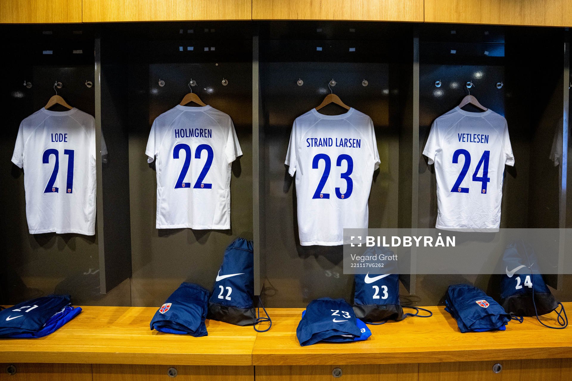 The kits of Marius Lode, Marcus Holmgren Pedersen, Jørgen