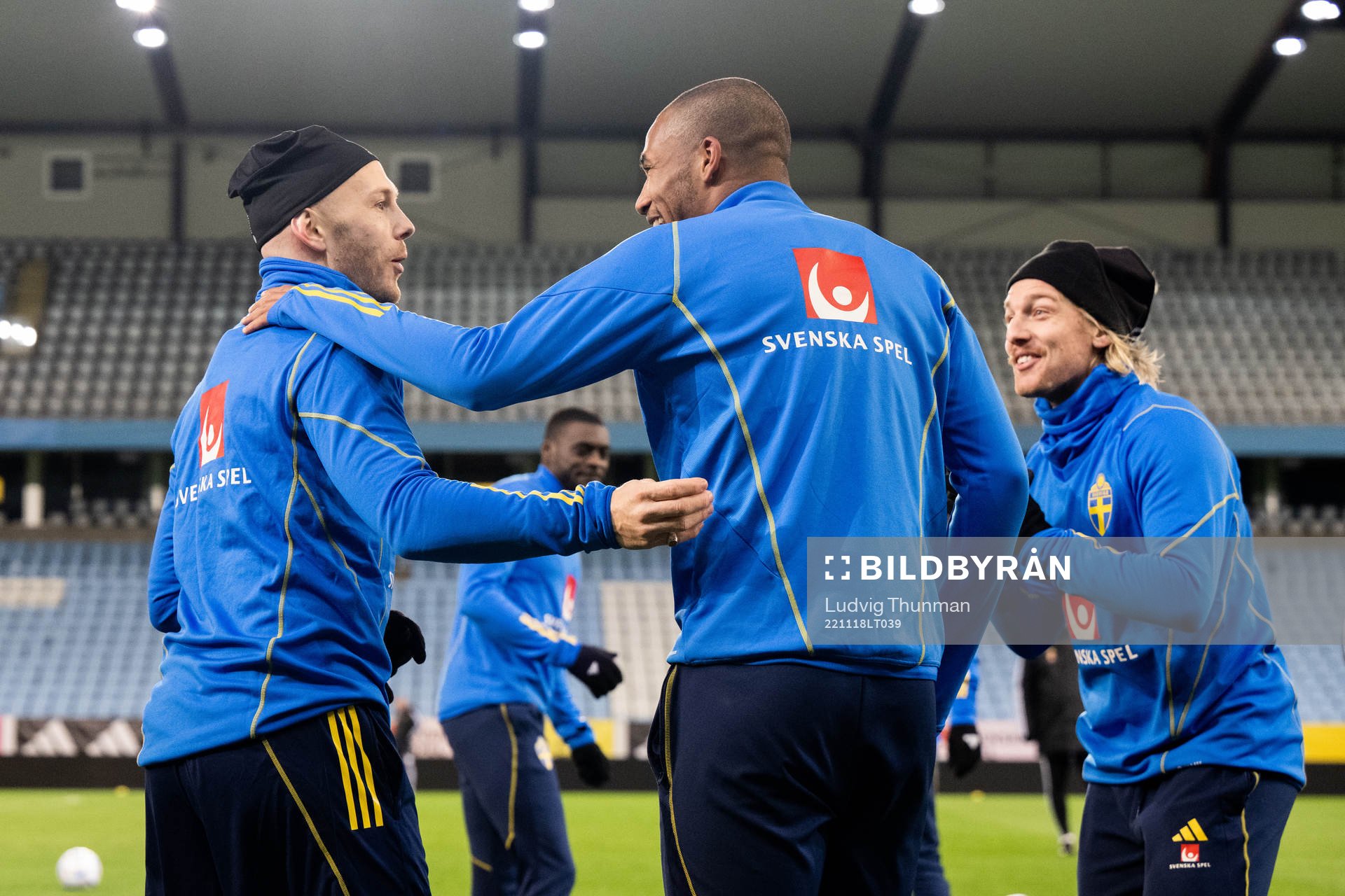 Magnus Eriksson, Isak Hien and Emil Forsberg of the Swedish