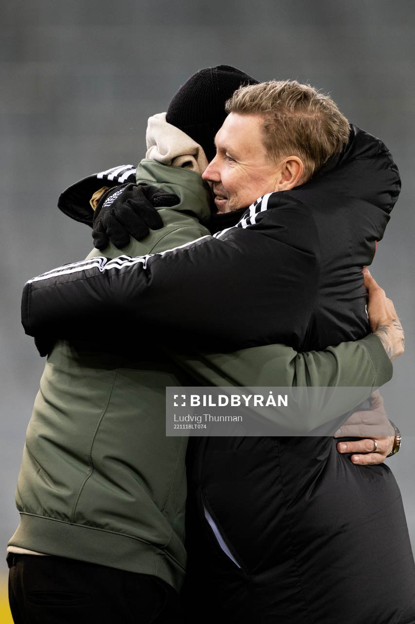Pontus Jansson and assistant coach Peter Wettergren of the