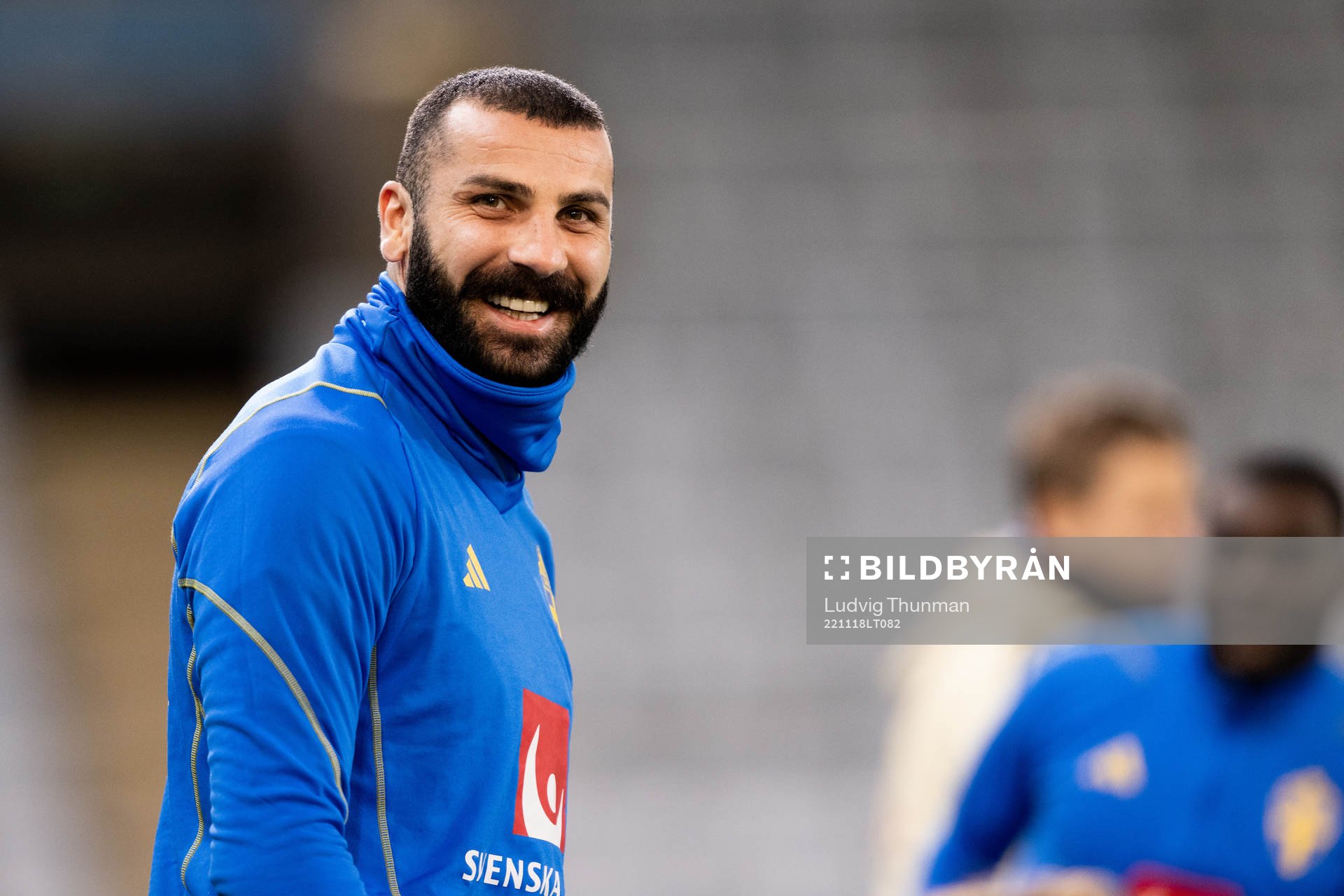Mikael Ishak of the Swedish national football team during a training session on November 18, 2022 in Malmö. 