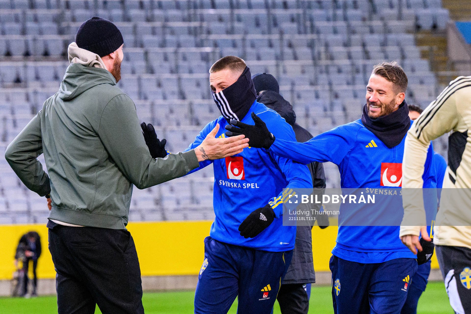Former player Pontus Jansson and Mattias Svanberg and