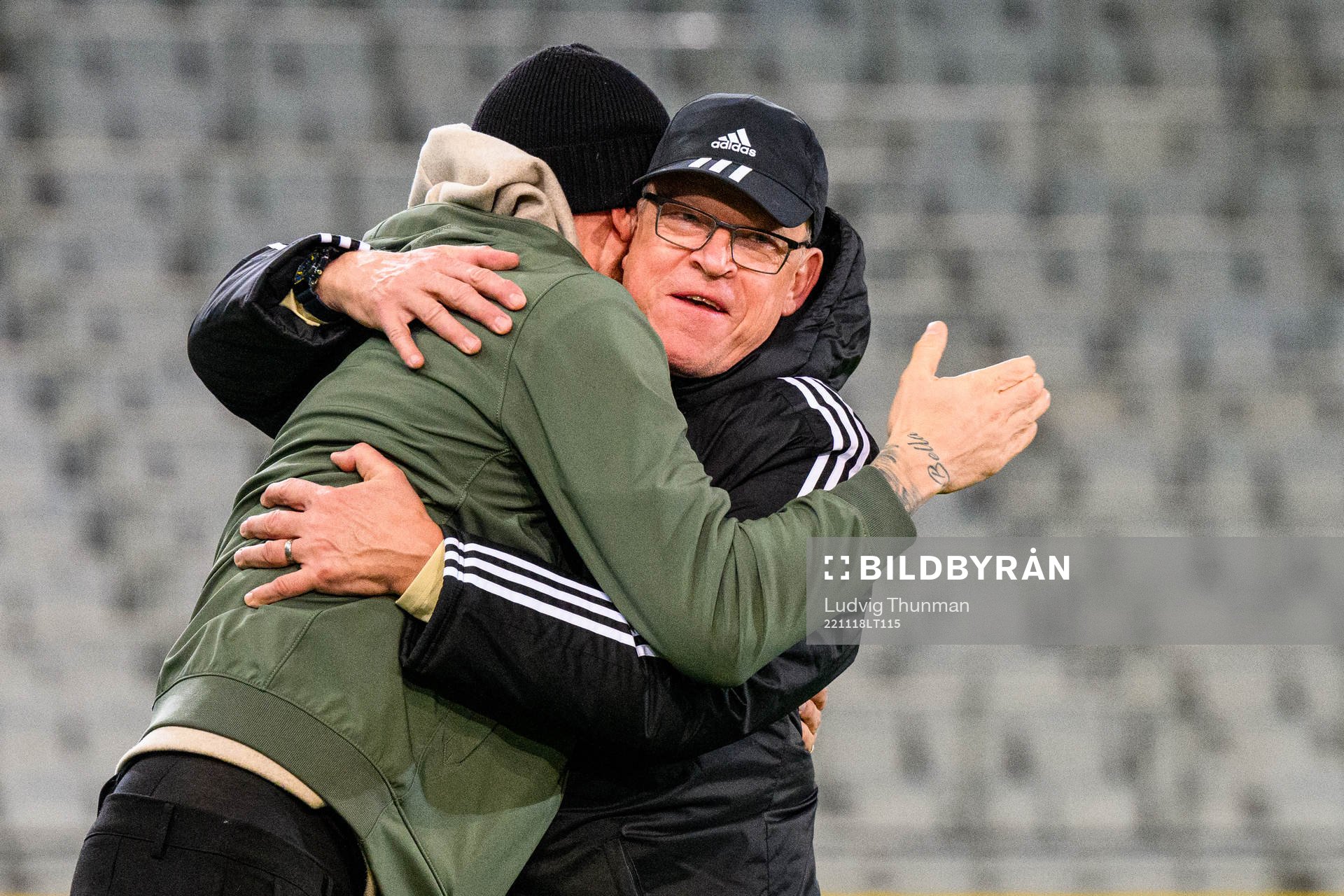 Former player Pontus Jansson and head coach Janne Andersson