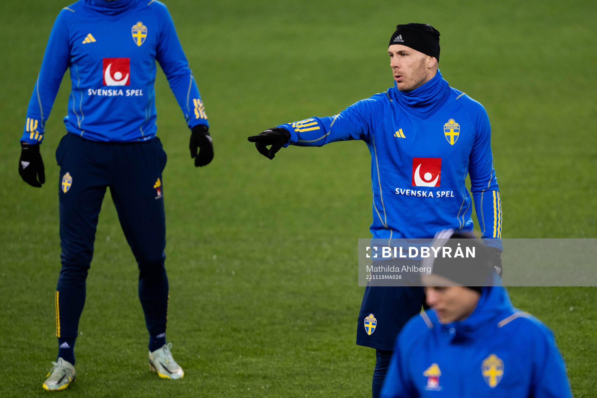 Magnus Eriksson of the Swedish national football team during a training session on November 18, 2022 in Malmö. 