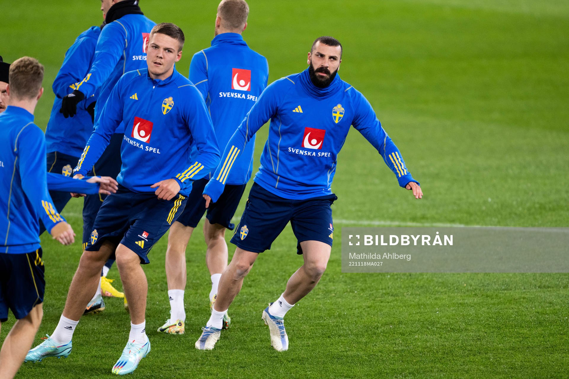 Emil Holm and Mikael Ishak of the Swedish national football