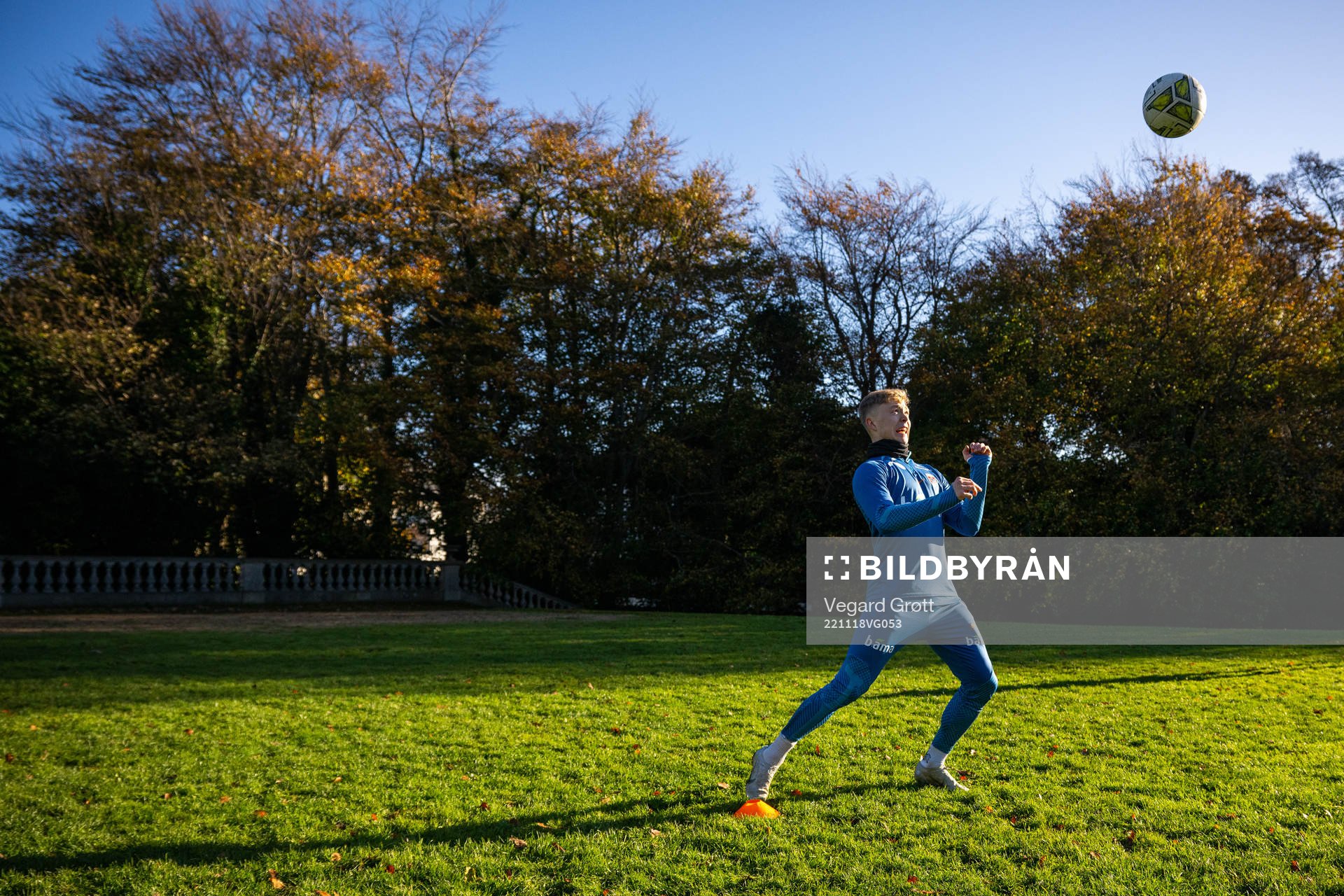 Ola Brynhildsen of the Norwegian national football team during a training session on November 18, 2022 in Dublin. 