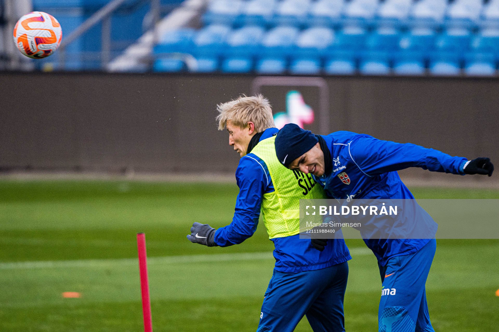 Birger Meling and Mohamed Elyounoussi of the Norwegian