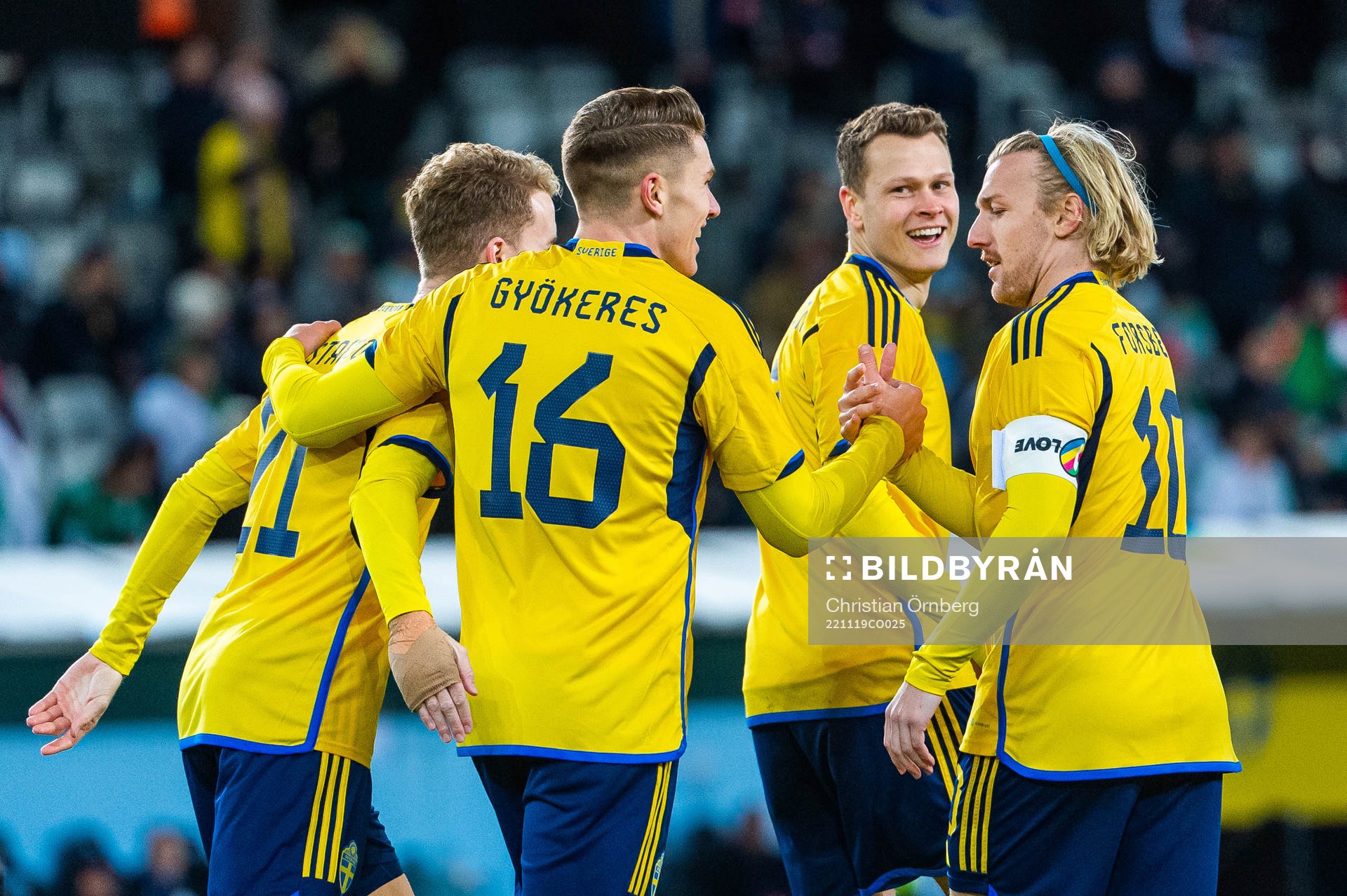Samuel Gustafson, Viktor Gyökeres and Emil Forsberg