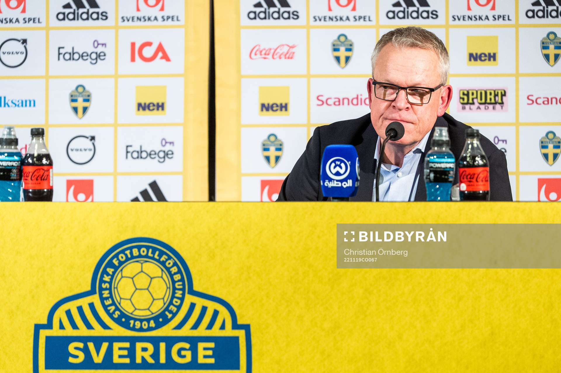 Head coach Janne Andersson of Sweden at the press conference