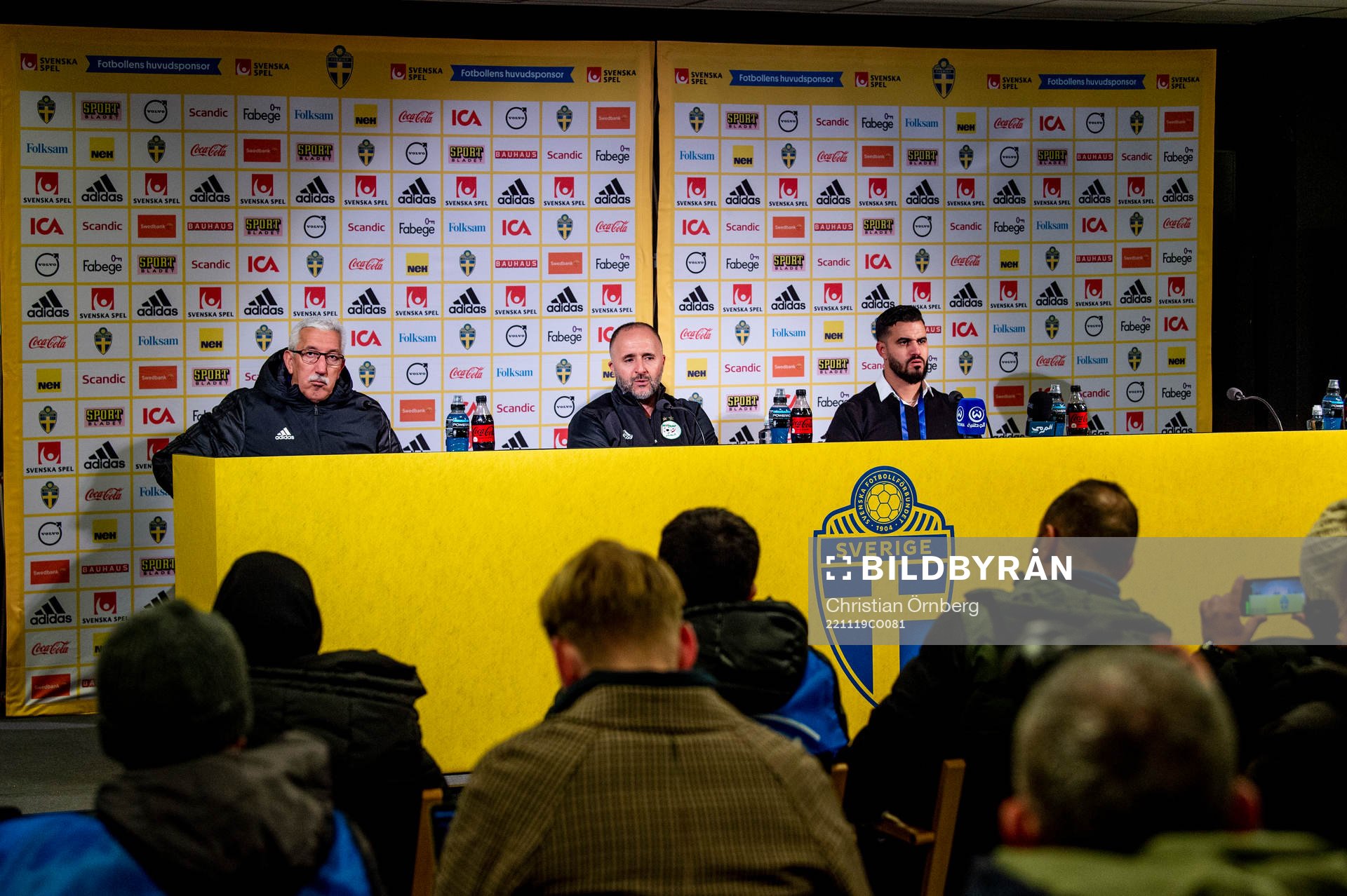 Head coach Djamel Belmadi of Algeria during the press conference after during the international friendly football match between Sweden and Algeria on November 19, 2022 in Malmö. 