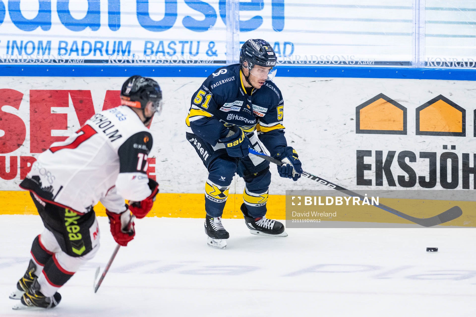 Malmö Redhawks Pathrik Westerholm och HV71s Andy Miele