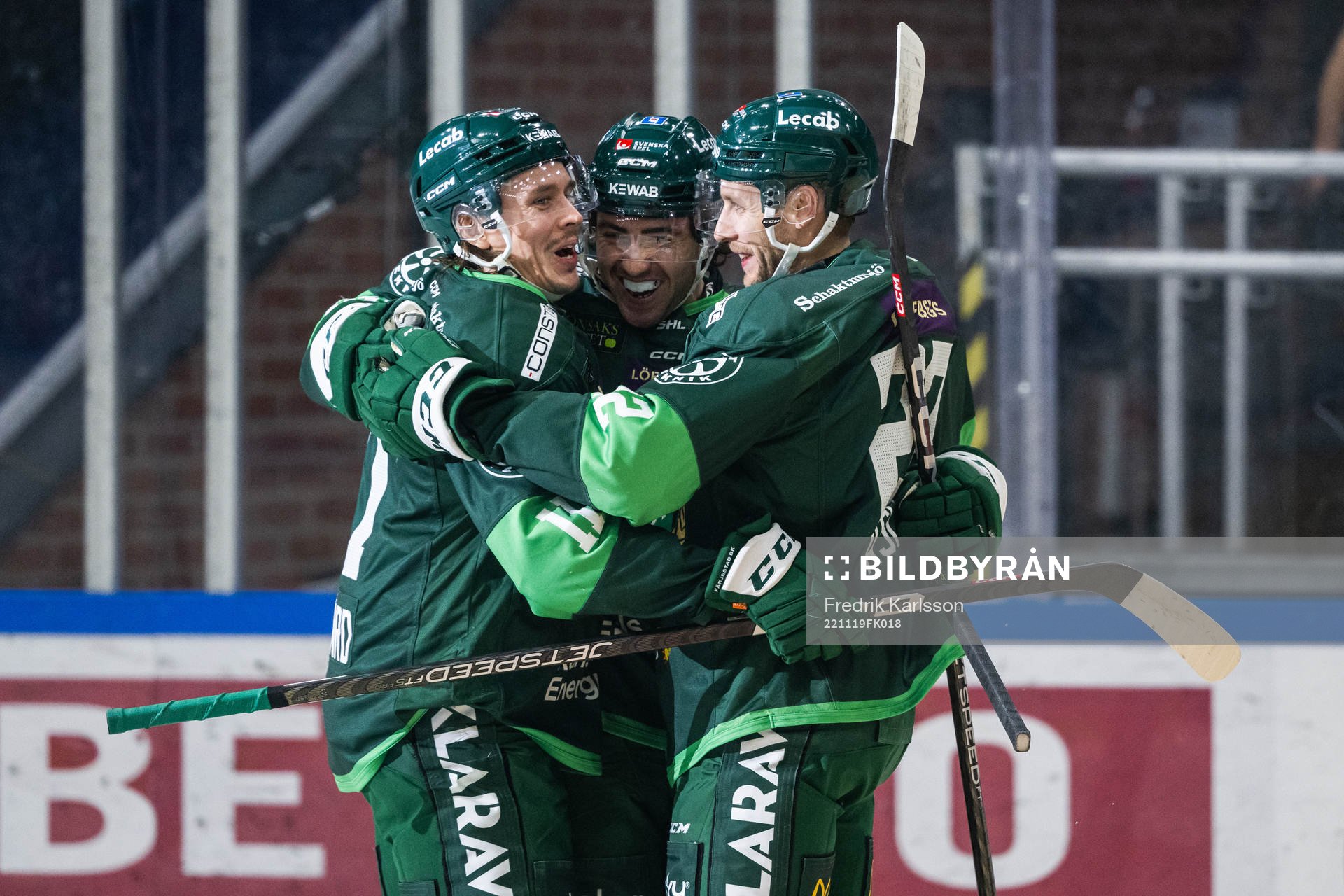 Färjestads Joakim Nygård, Remi Elie jublar med målsktten