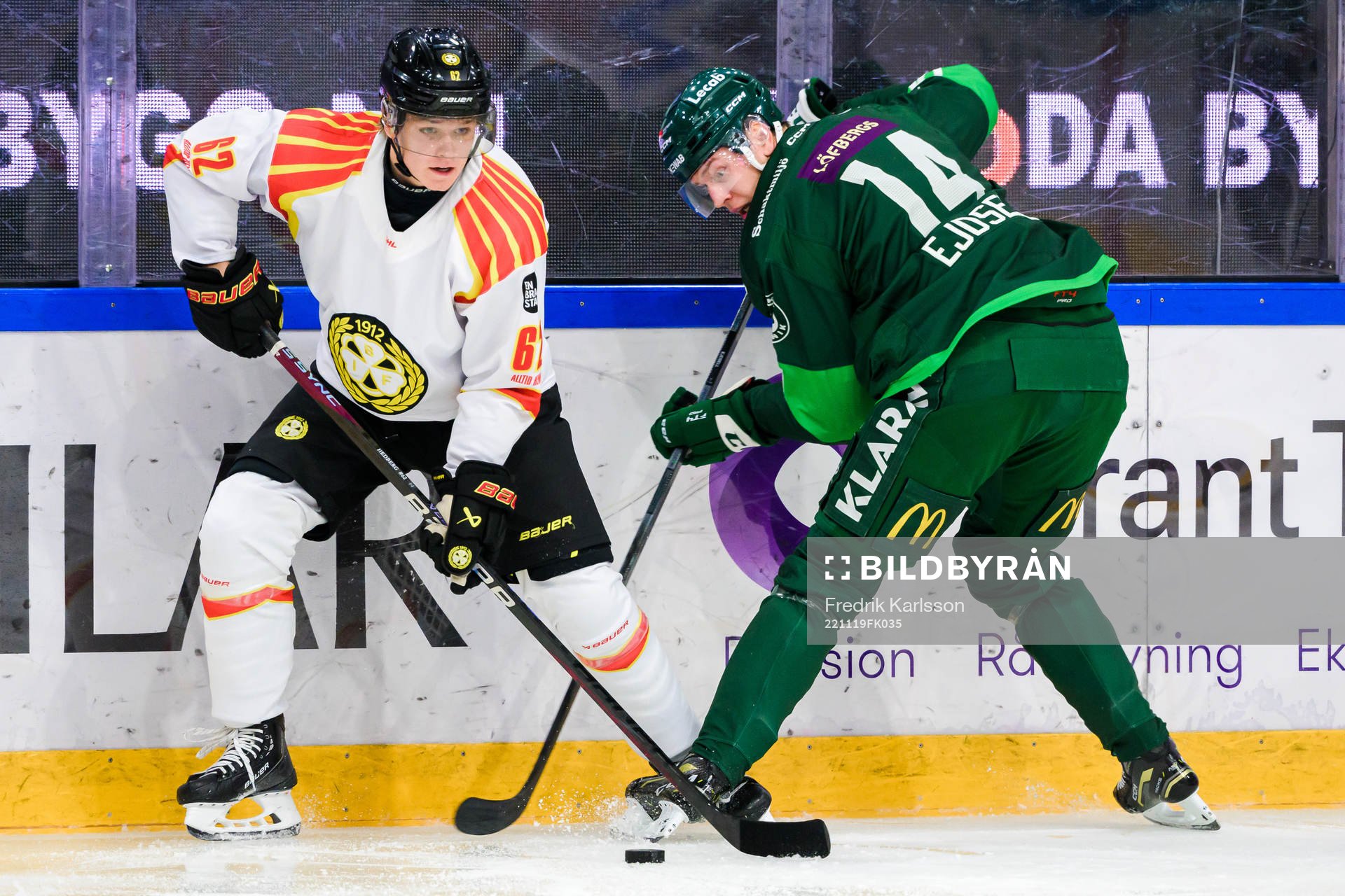 Brynäs Tom Hedberg och Färjestads Victor Ejdsell