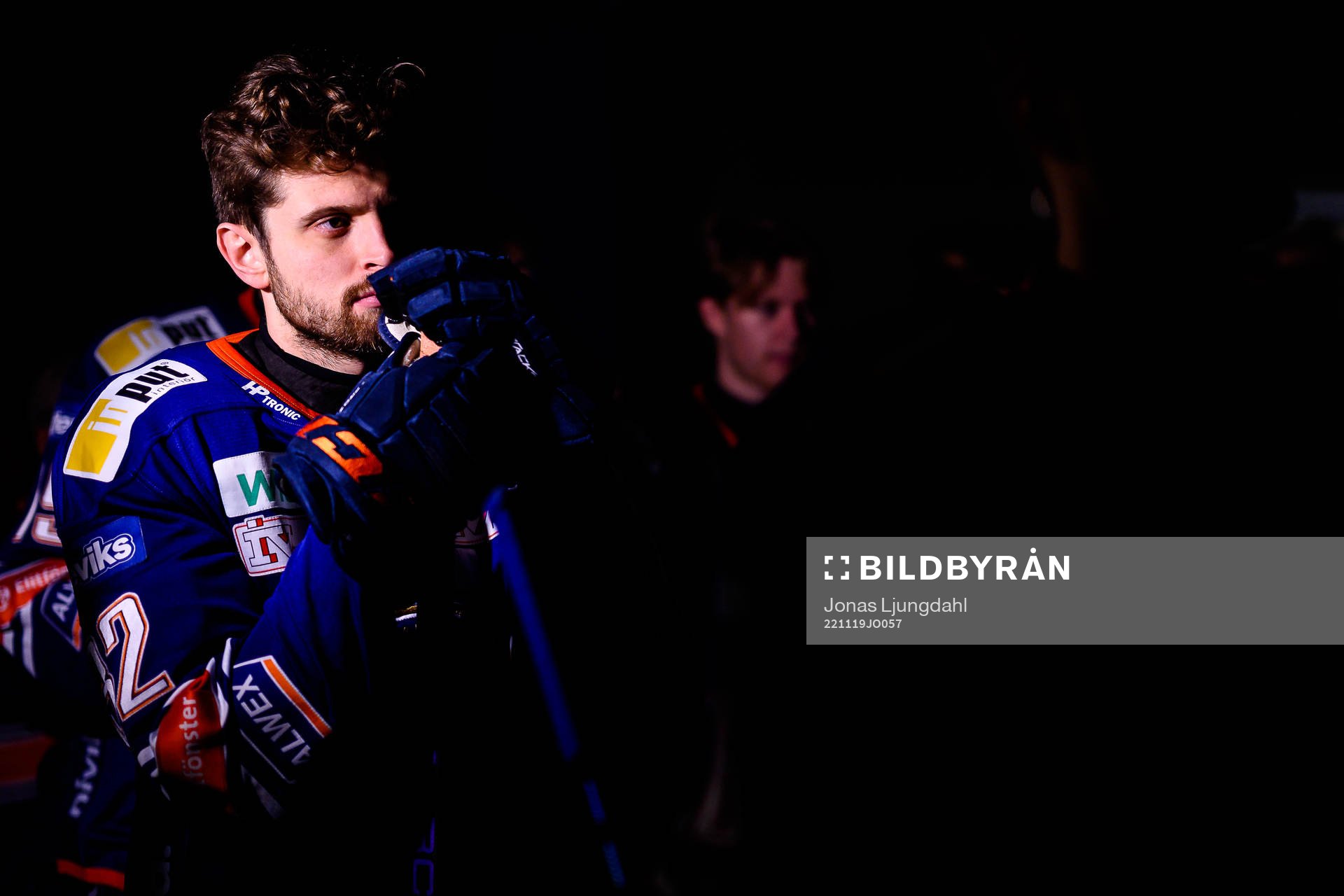 Växjös Lukas Bengtsson före ishockeymatchen i SHL mellan