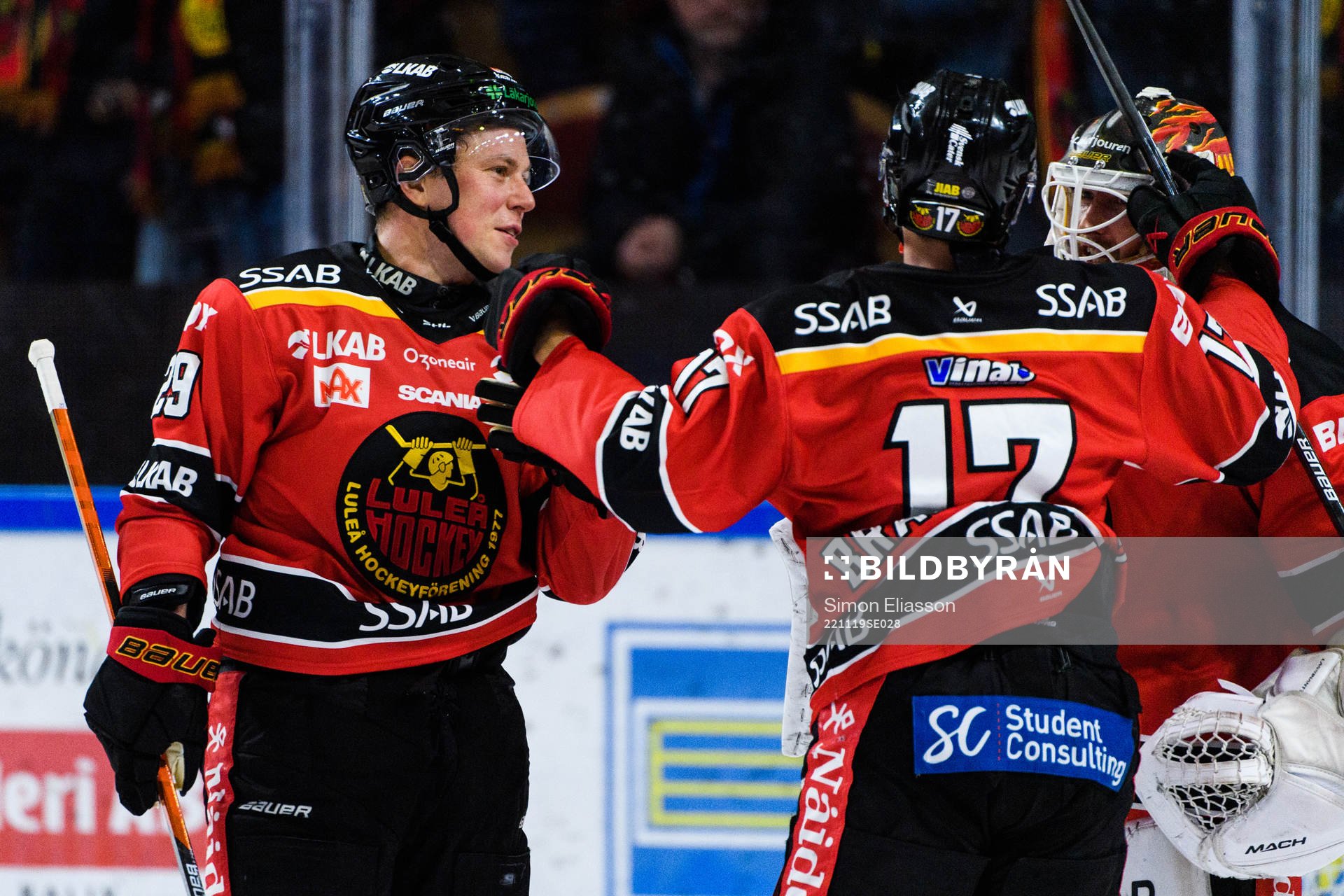 Luleås Erik Gustafsson, Isac Brännström och målvakt