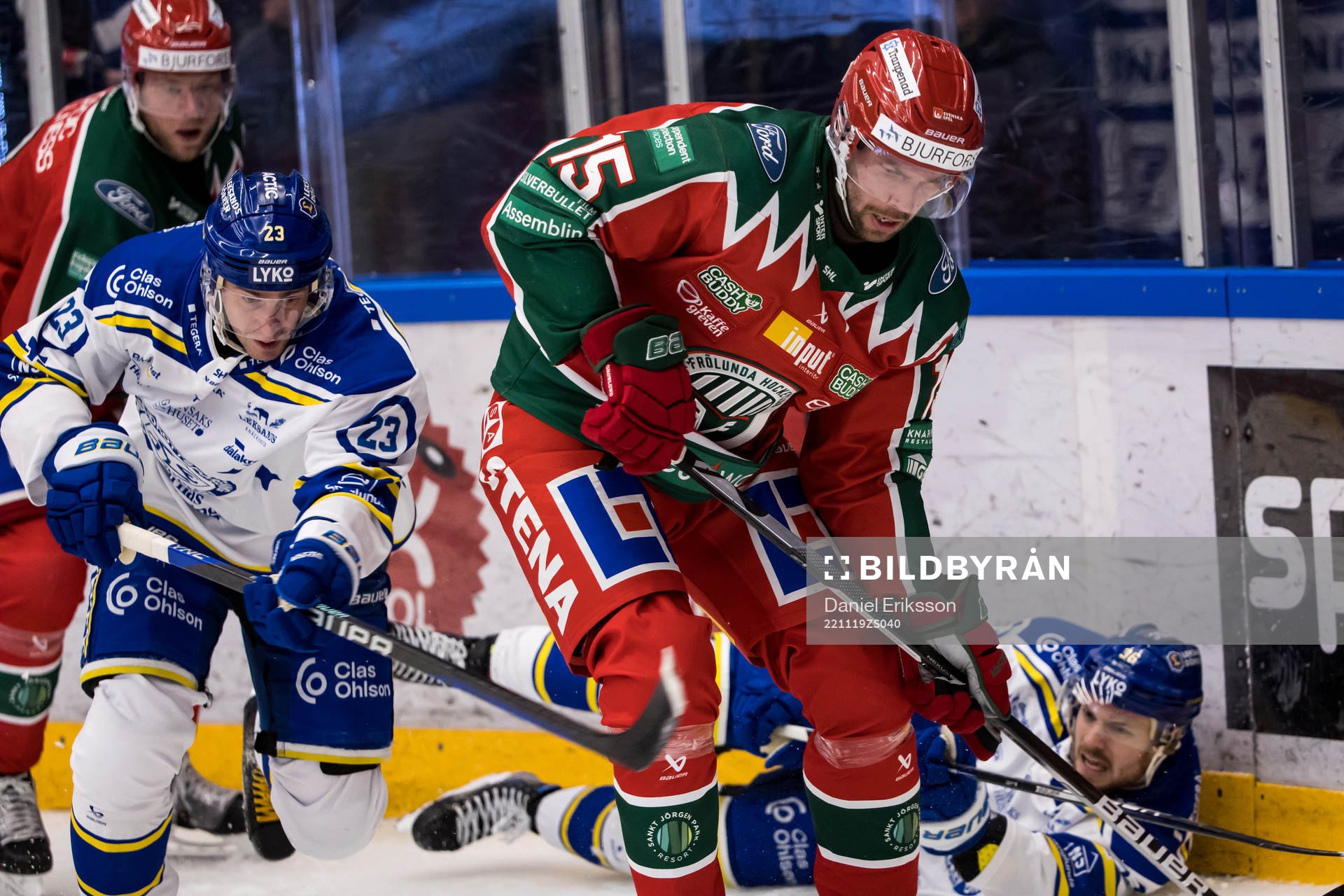 Frölundas Anders Grönlund och Leksands Mikael Ruohomaa