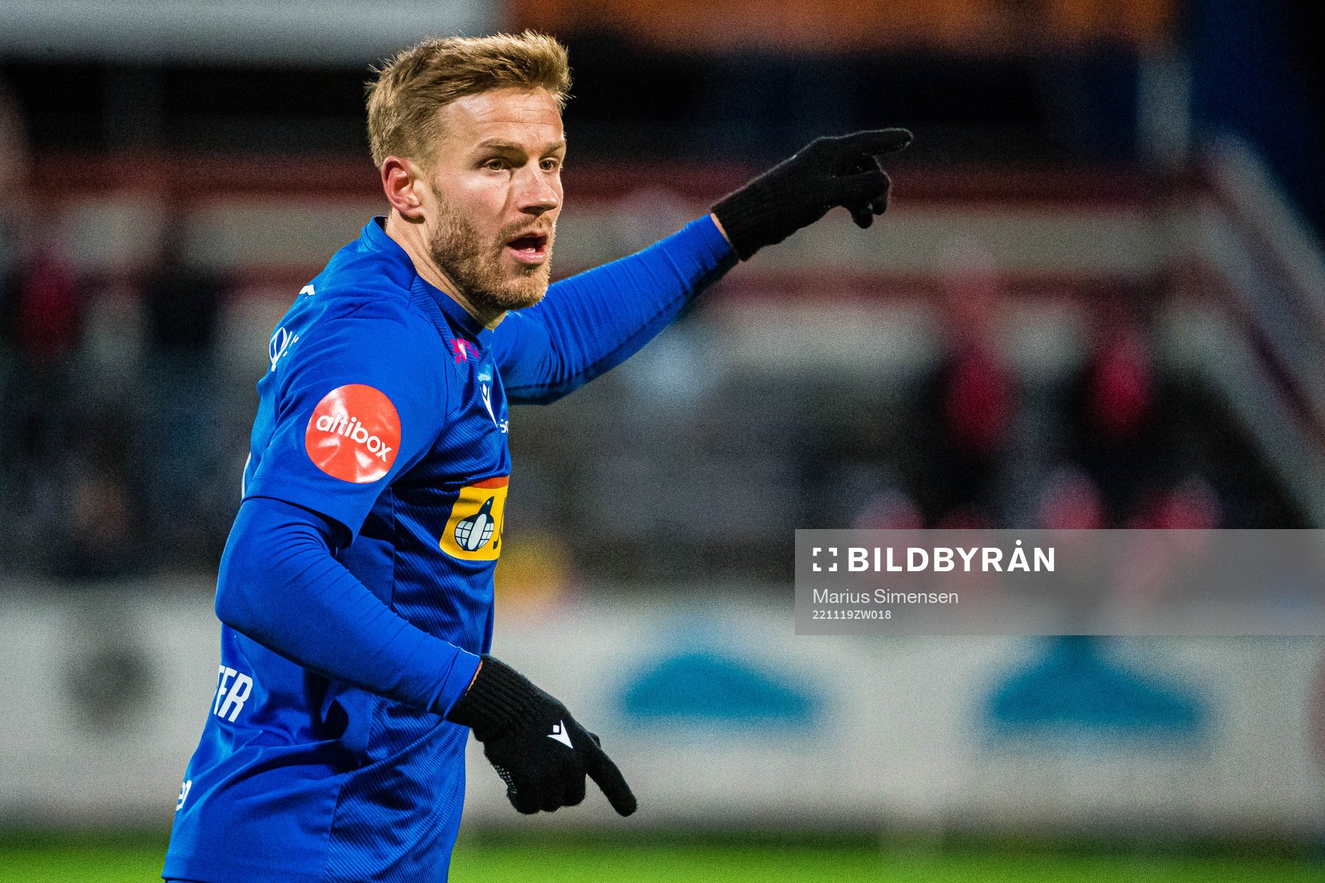 Alexander Ruud Tveter of Sandefjord during the Eliteserien playoff football match between Kongsvinger and Sandefjord on November 19, 2022 in Kongsvinger.