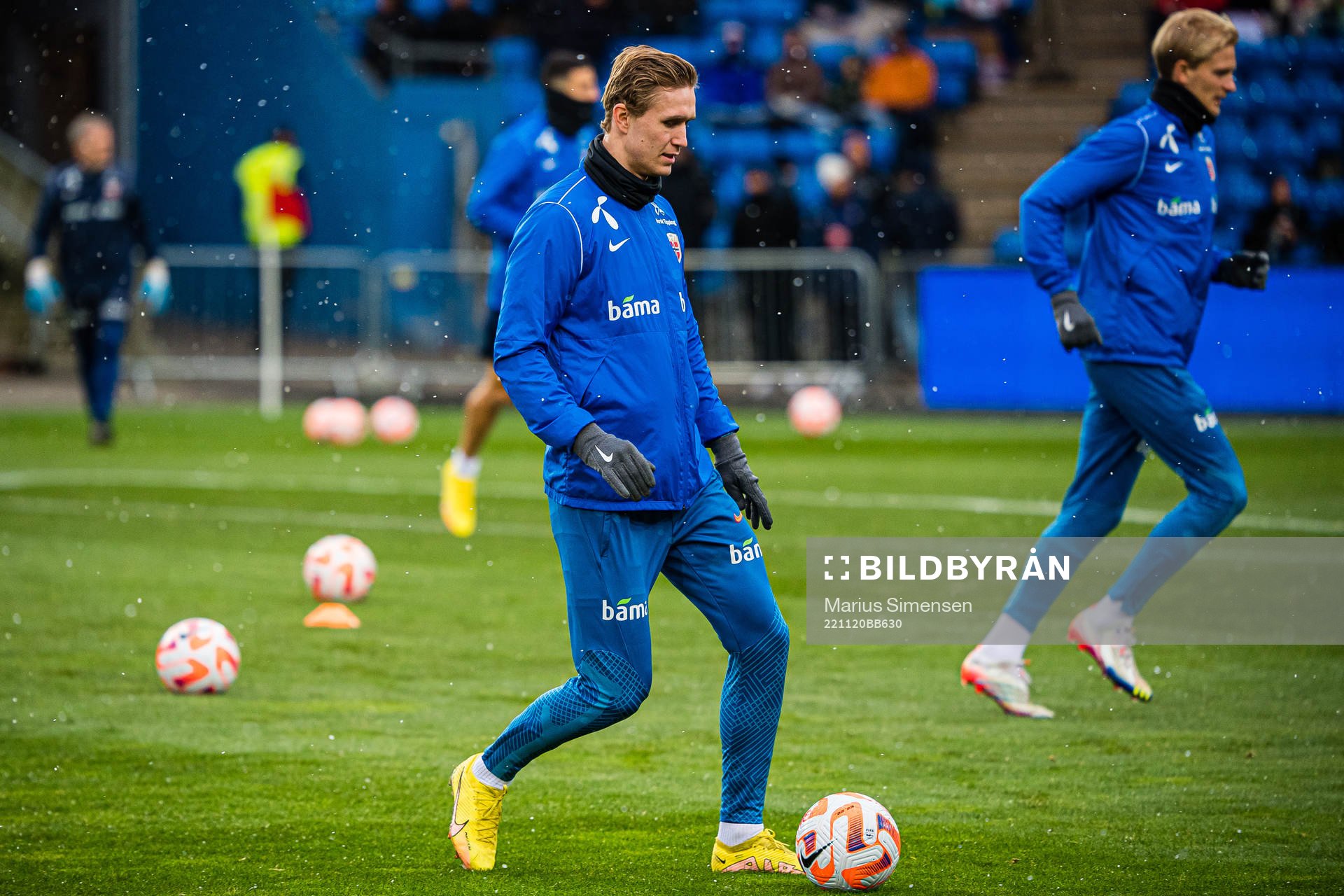 Ola Solbakken of Norway warms up