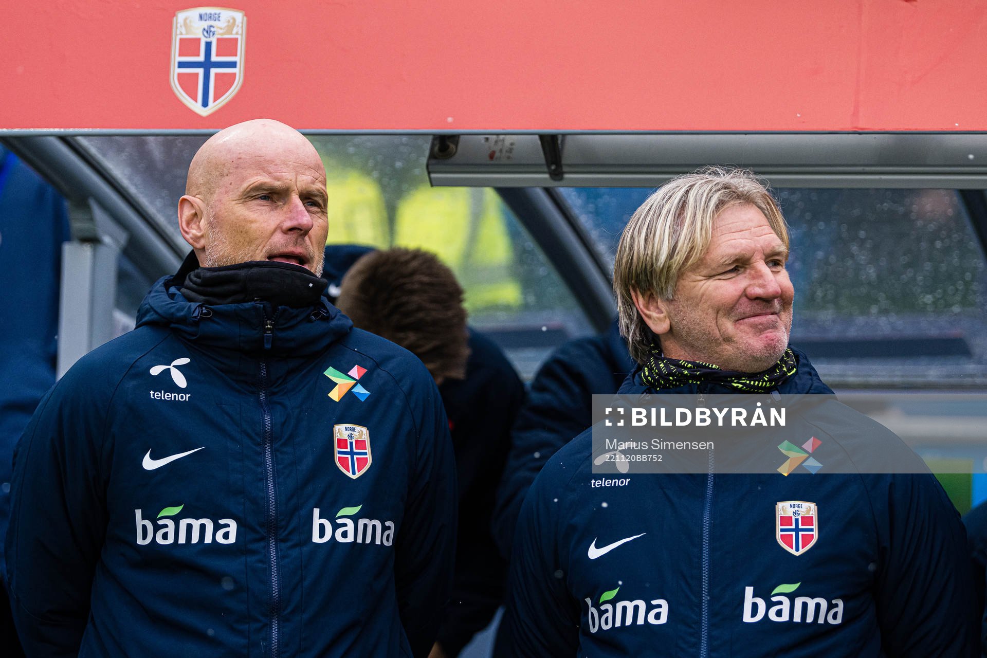 Ståle Solbakken, head coach of Norway, and Kent Bergersen,
