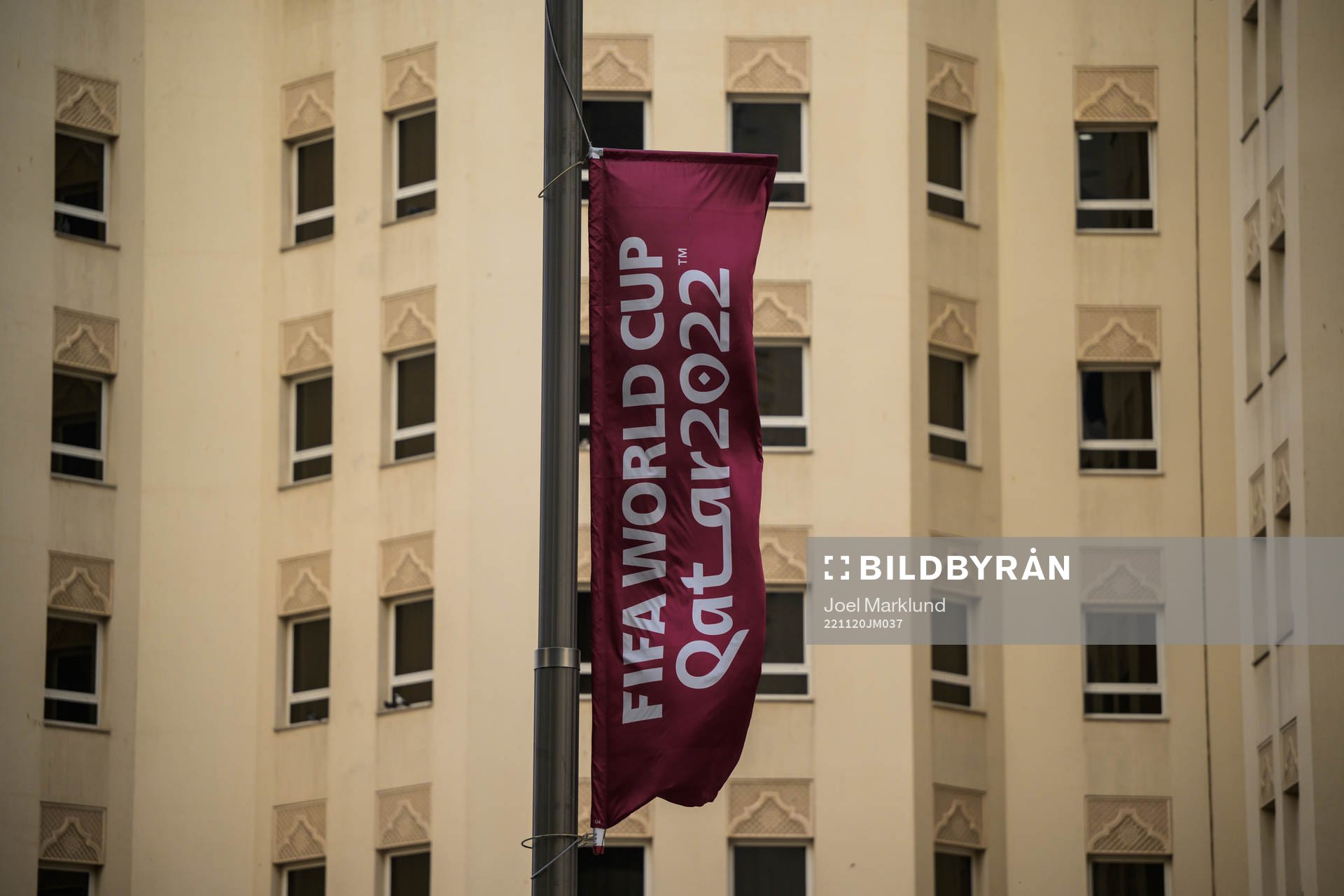 A World Cup banner