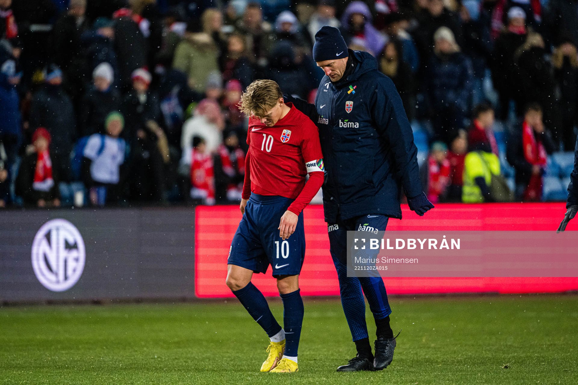 Martin Ødegaard of Norway and Brede Hangeland, player